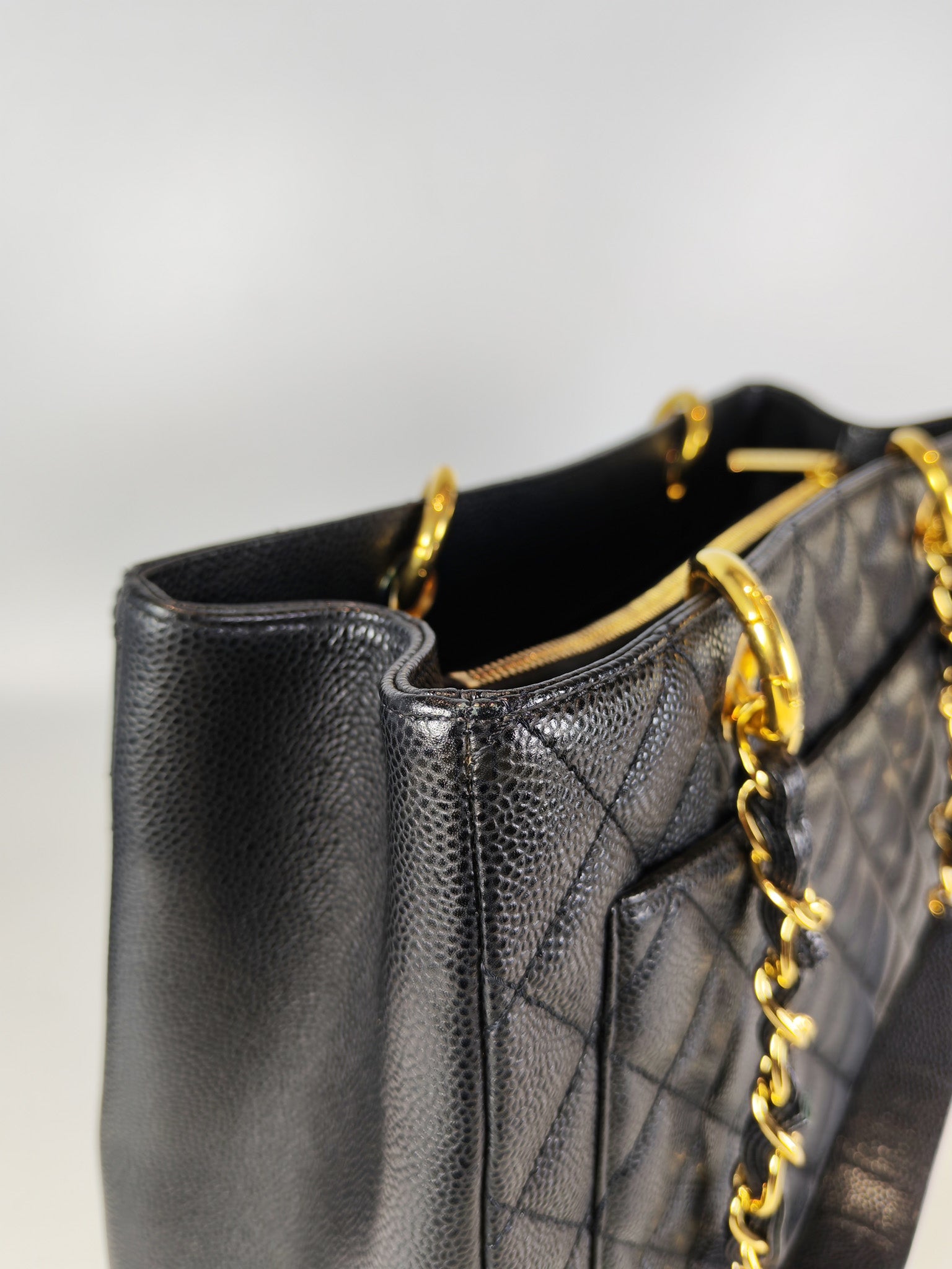 Grand Shopping Tote (GST) in Black Caviar Leather and Gold Hardware Series 19/04