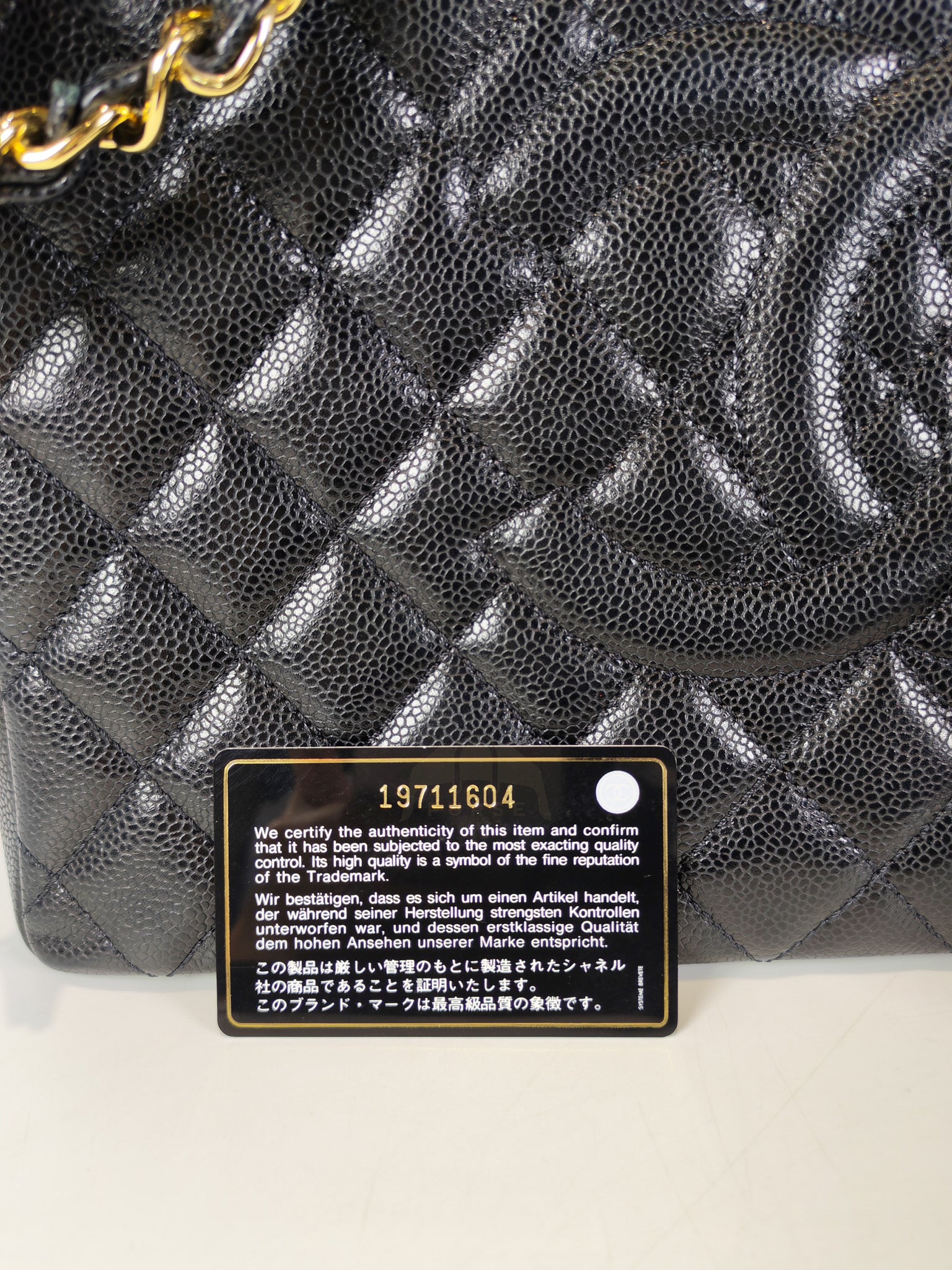 Grand Shopping Tote (GST) in Black Caviar Leather and Gold Hardware Series 19/04