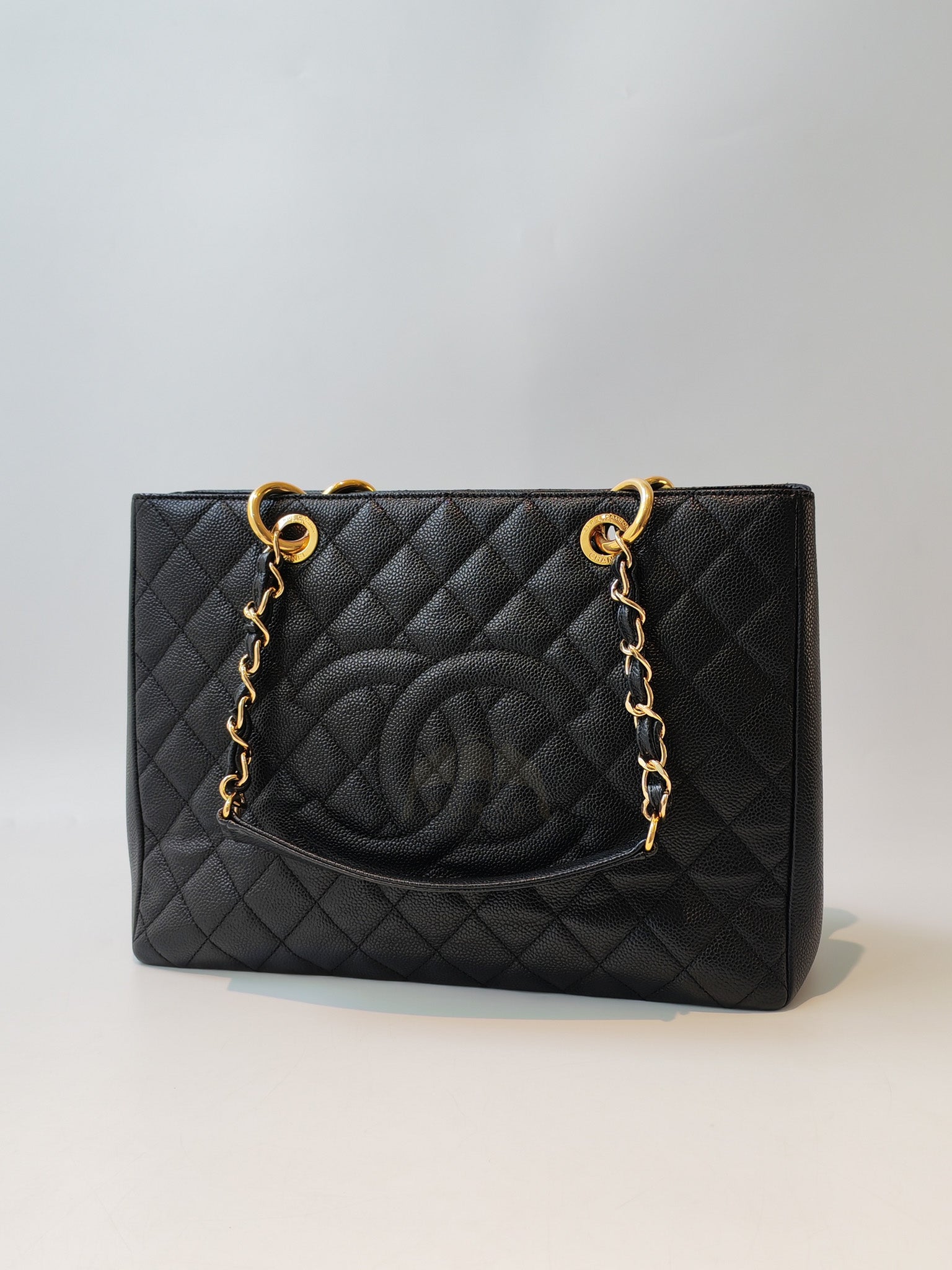 Grand Shopping Tote (GST) in Black Caviar Leather and Gold Hardware Series 21