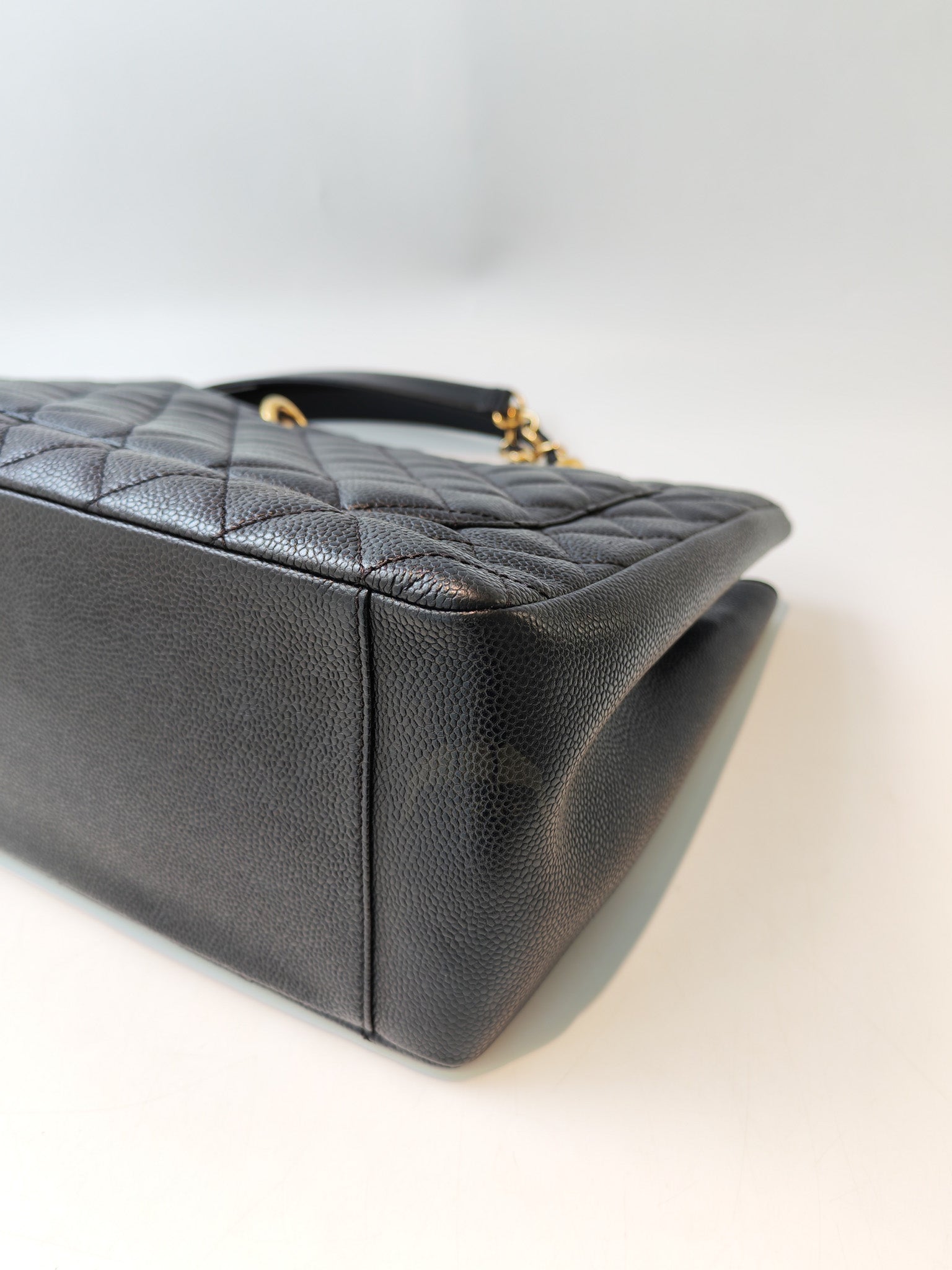 Grand Shopping Tote (GST) in Black Caviar Leather and Gold Hardware Series 21