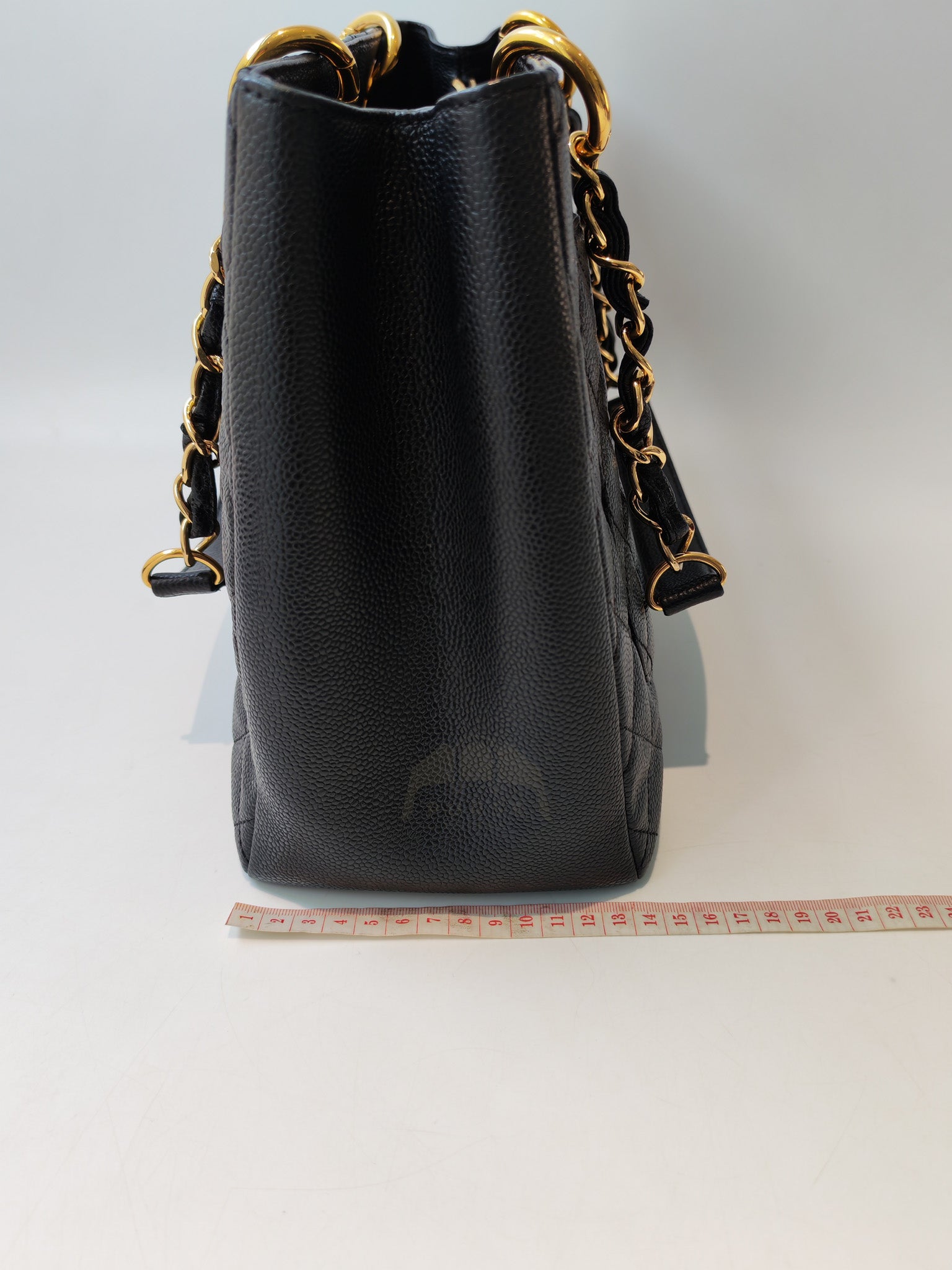 Grand Shopping Tote (GST) in Black Caviar Leather and Gold Hardware Series 21