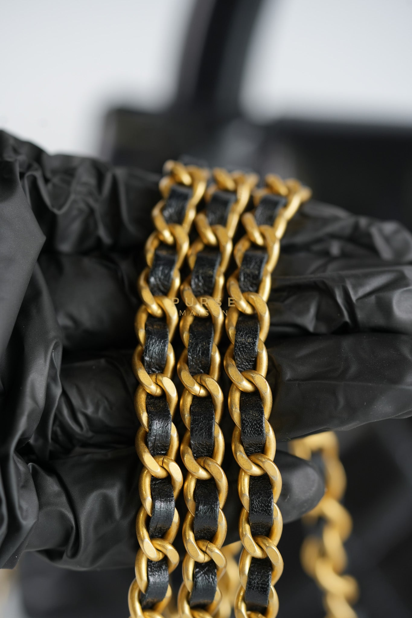 Mini Kelly Top Handle Bag in Black Quilted Calfskin Leather & Gold Hardware Microchip | Purse Maison Luxury Bags Shop