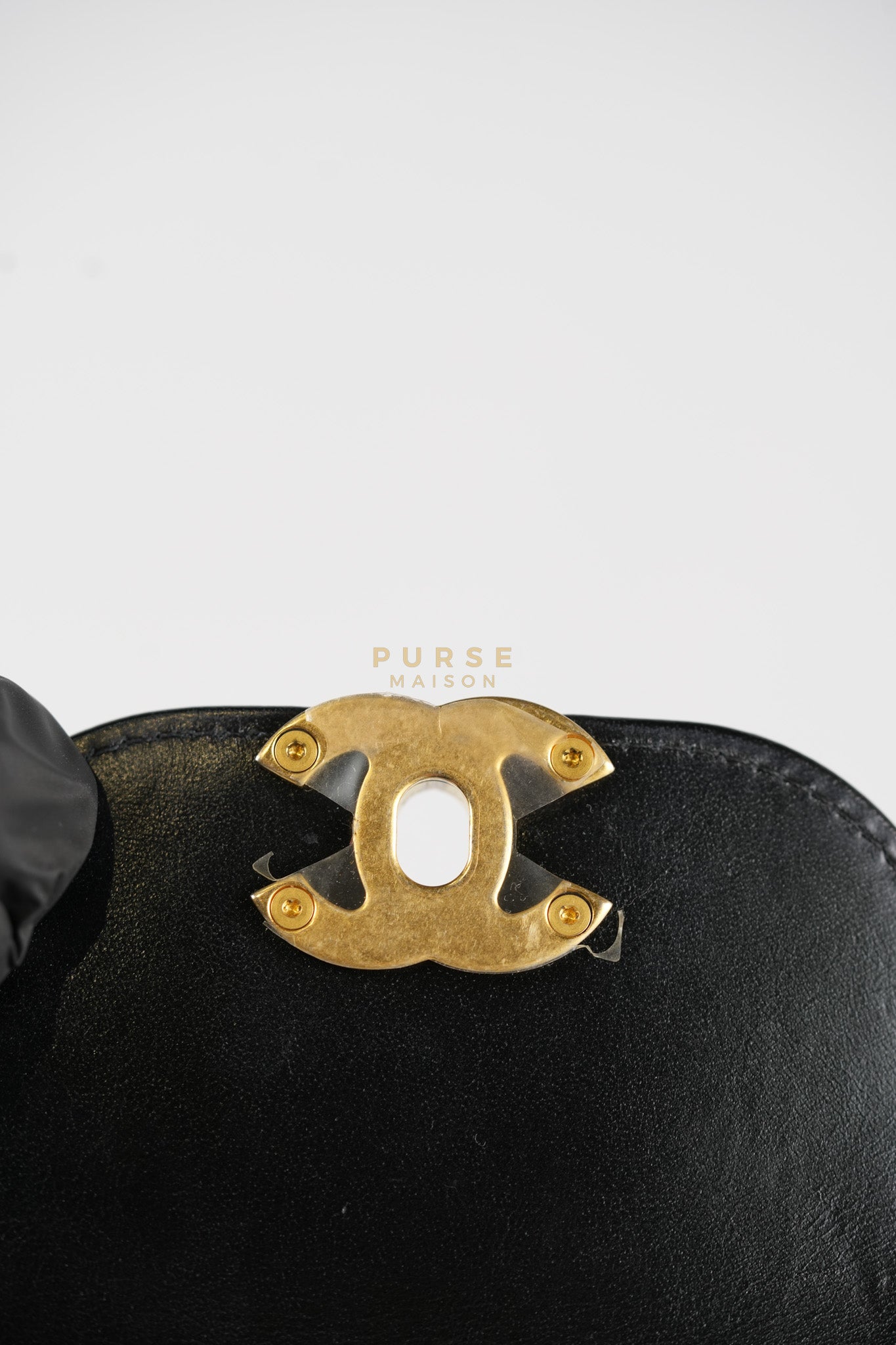 Mini Kelly Top Handle Bag in Black Quilted Calfskin Leather & Gold Hardware Microchip | Purse Maison Luxury Bags Shop