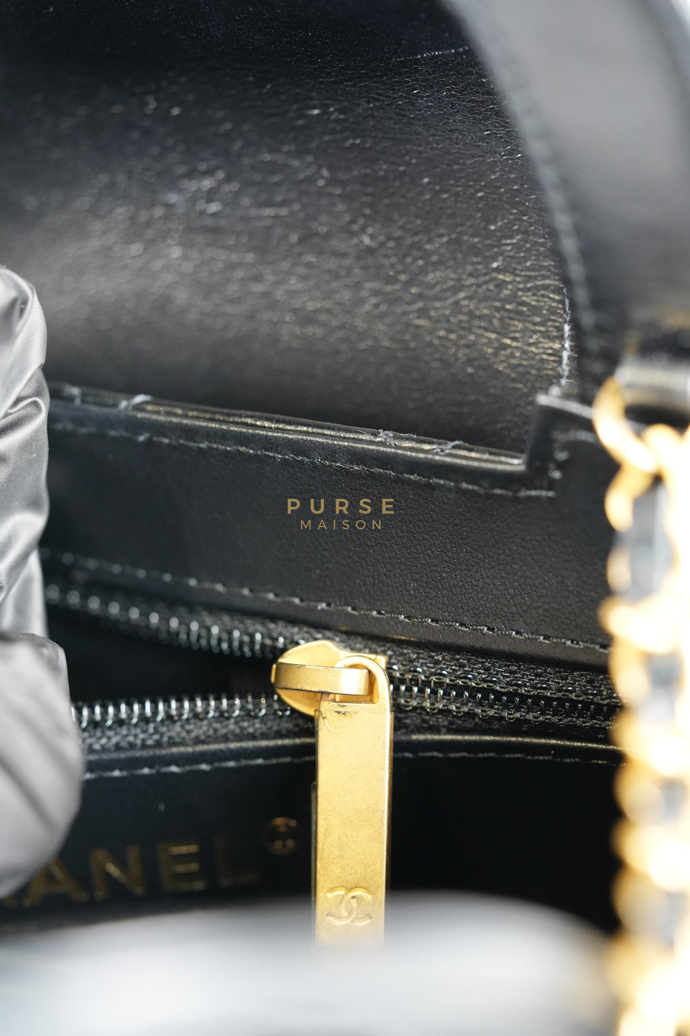 Mini Kelly Top Handle Bag in Black Quilted Calfskin Leather & Gold Hardware Microchip | Purse Maison Luxury Bags Shop