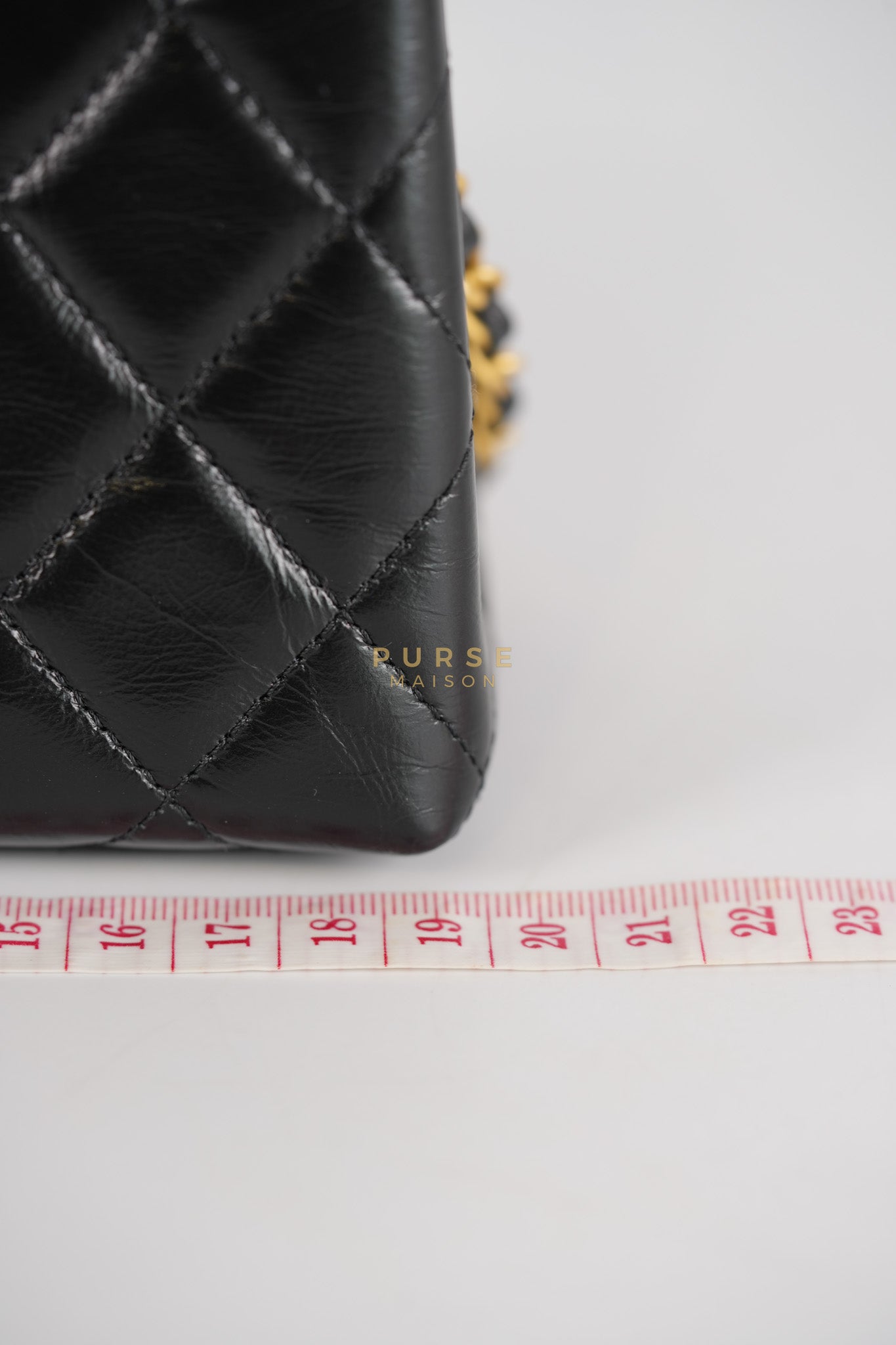 Mini Kelly Top Handle Bag in Black Quilted Calfskin Leather & Gold Hardware Microchip | Purse Maison Luxury Bags Shop