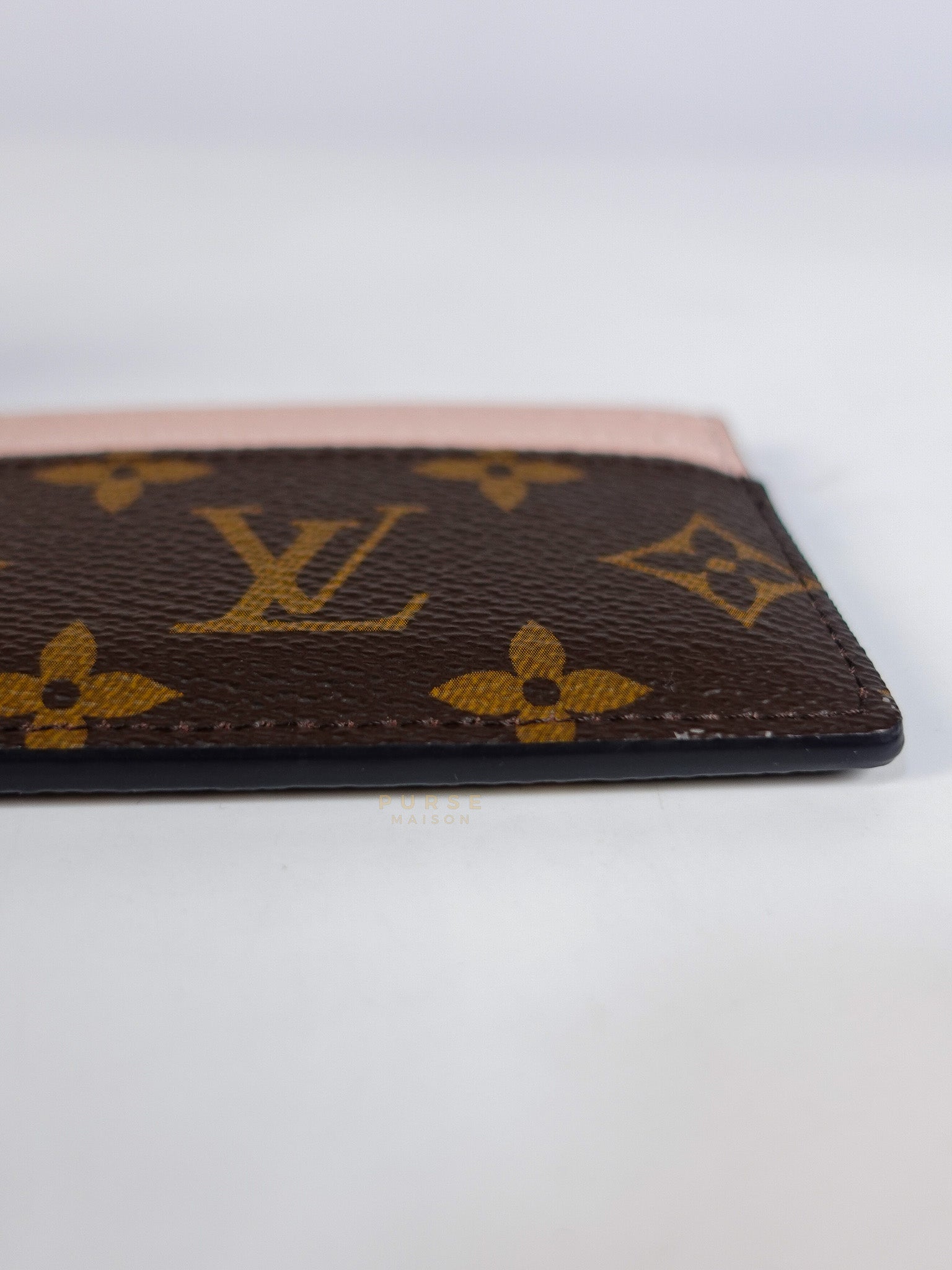 Charms Card Holder in Monogram Canvas & Rose Ballerine Pink Leather(Microchip) | Purse Maison Luxury Bags Shop