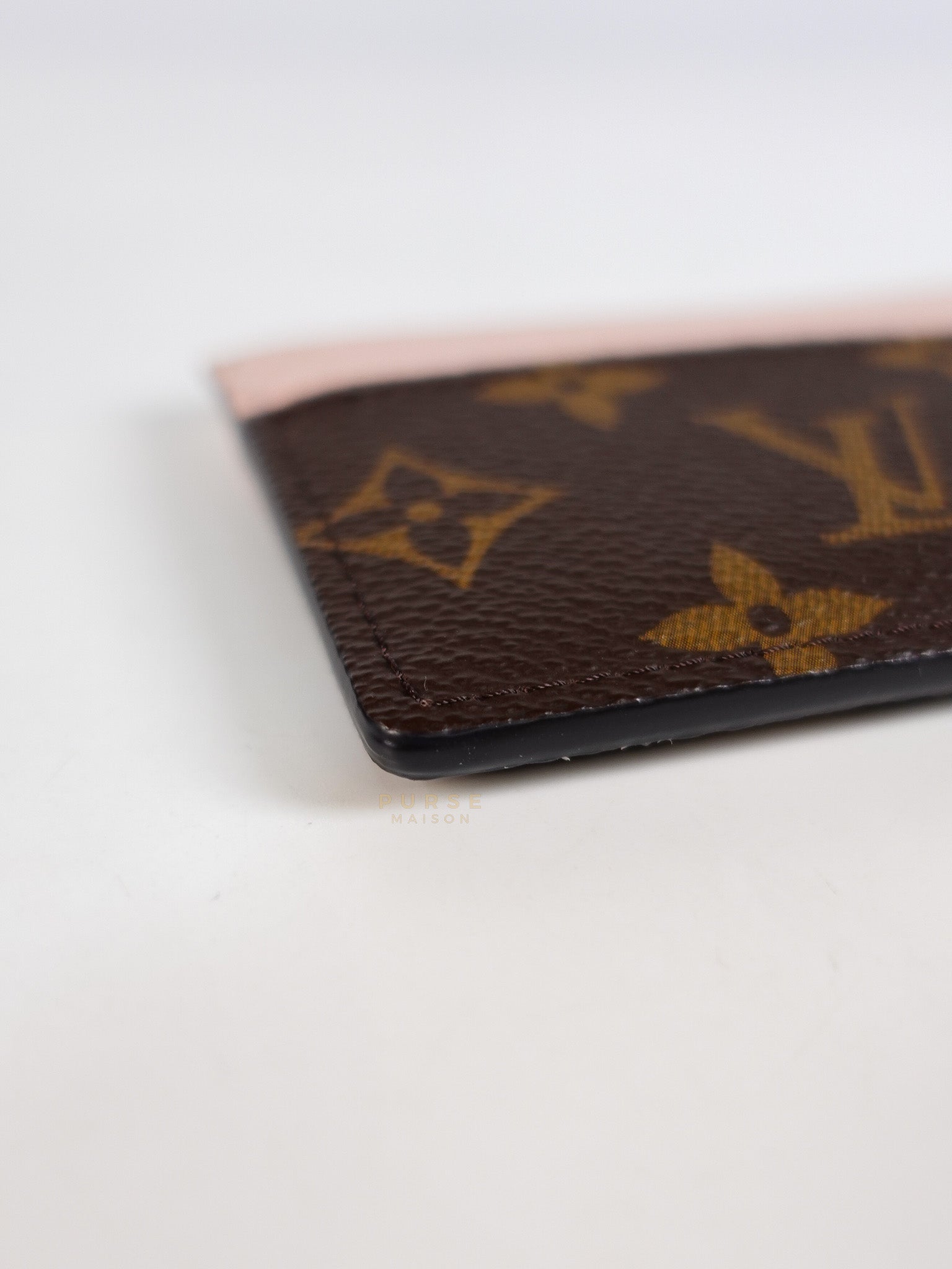 Charms Card Holder in Monogram Canvas & Rose Ballerine Pink Leather(Microchip) | Purse Maison Luxury Bags Shop