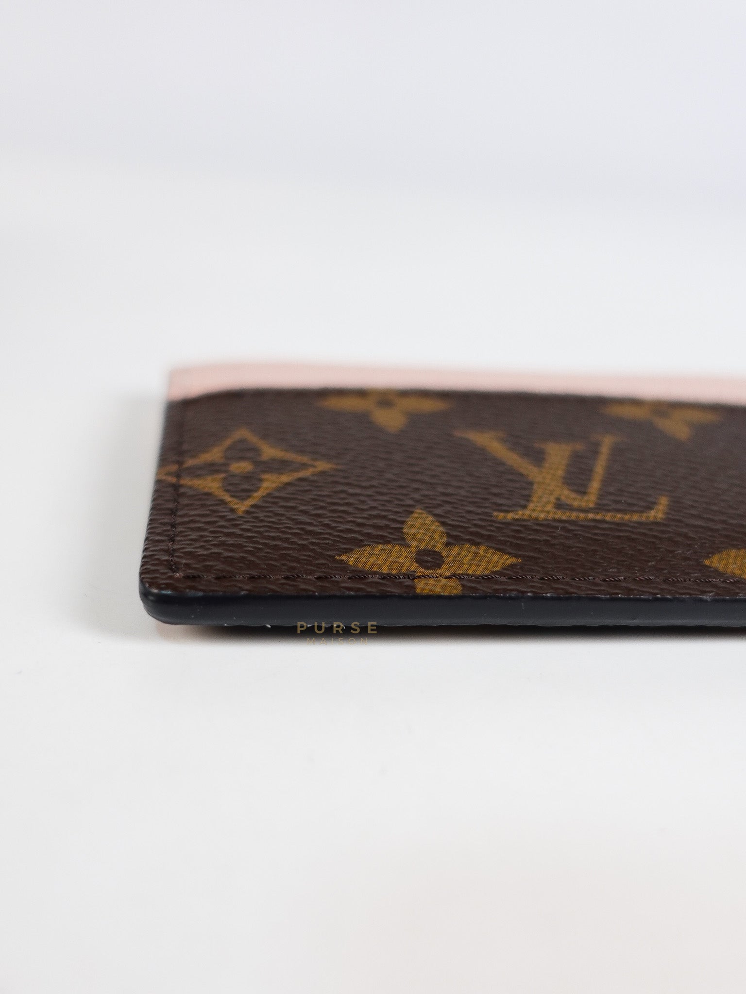 Charms Card Holder in Monogram Canvas & Rose Ballerine Pink Leather(Microchip) | Purse Maison Luxury Bags Shop