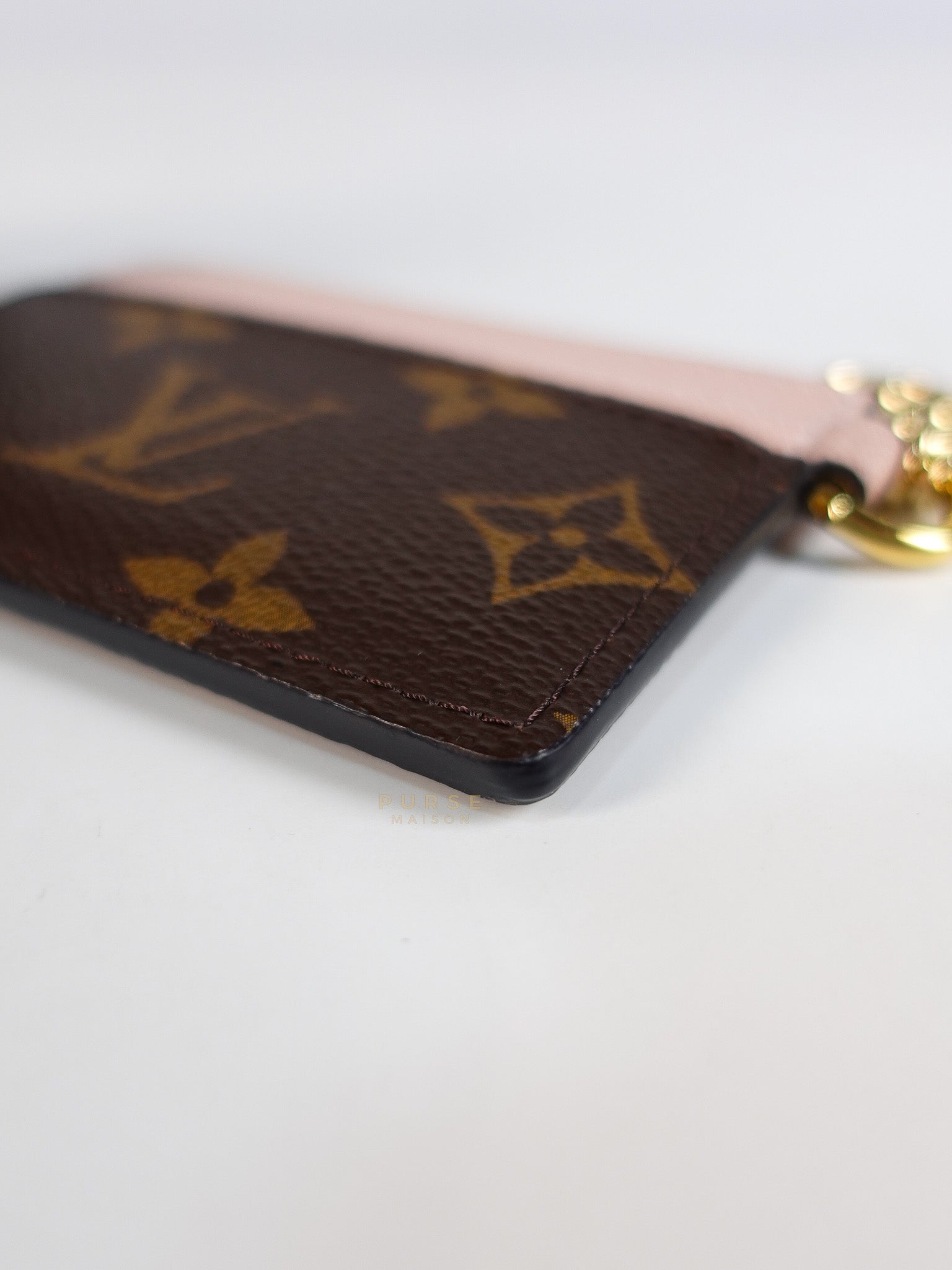 Charms Card Holder in Monogram Canvas & Rose Ballerine Pink Leather(Microchip) | Purse Maison Luxury Bags Shop