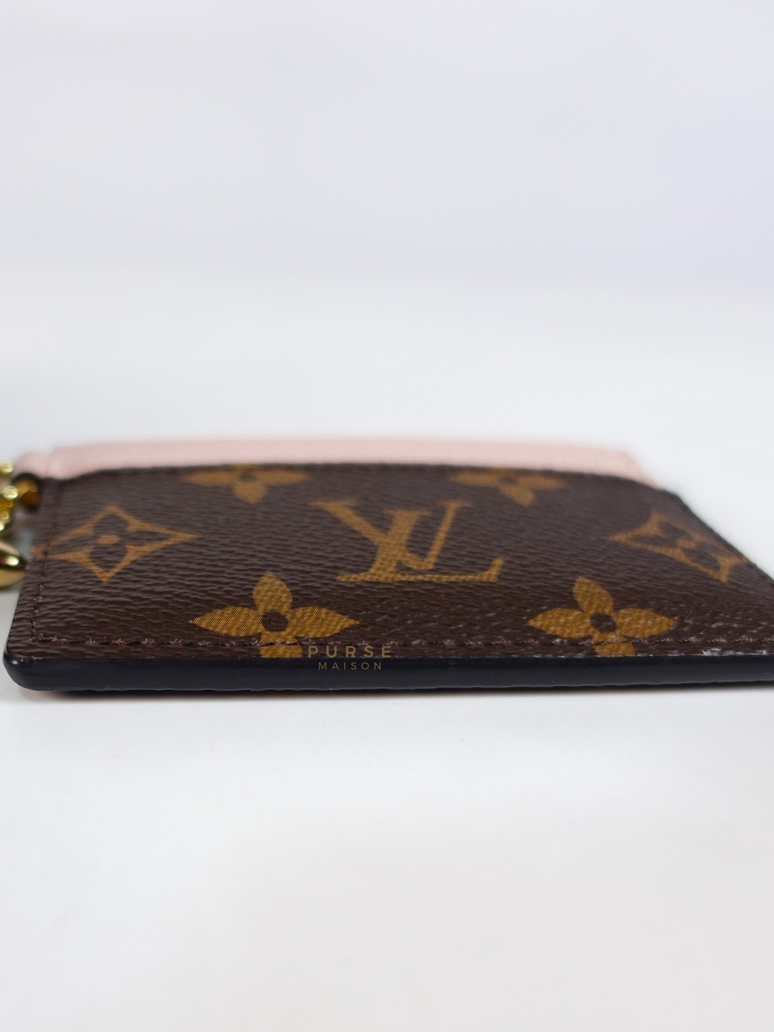 Charms Card Holder in Monogram Canvas & Rose Ballerine Pink Leather(Microchip) | Purse Maison Luxury Bags Shop