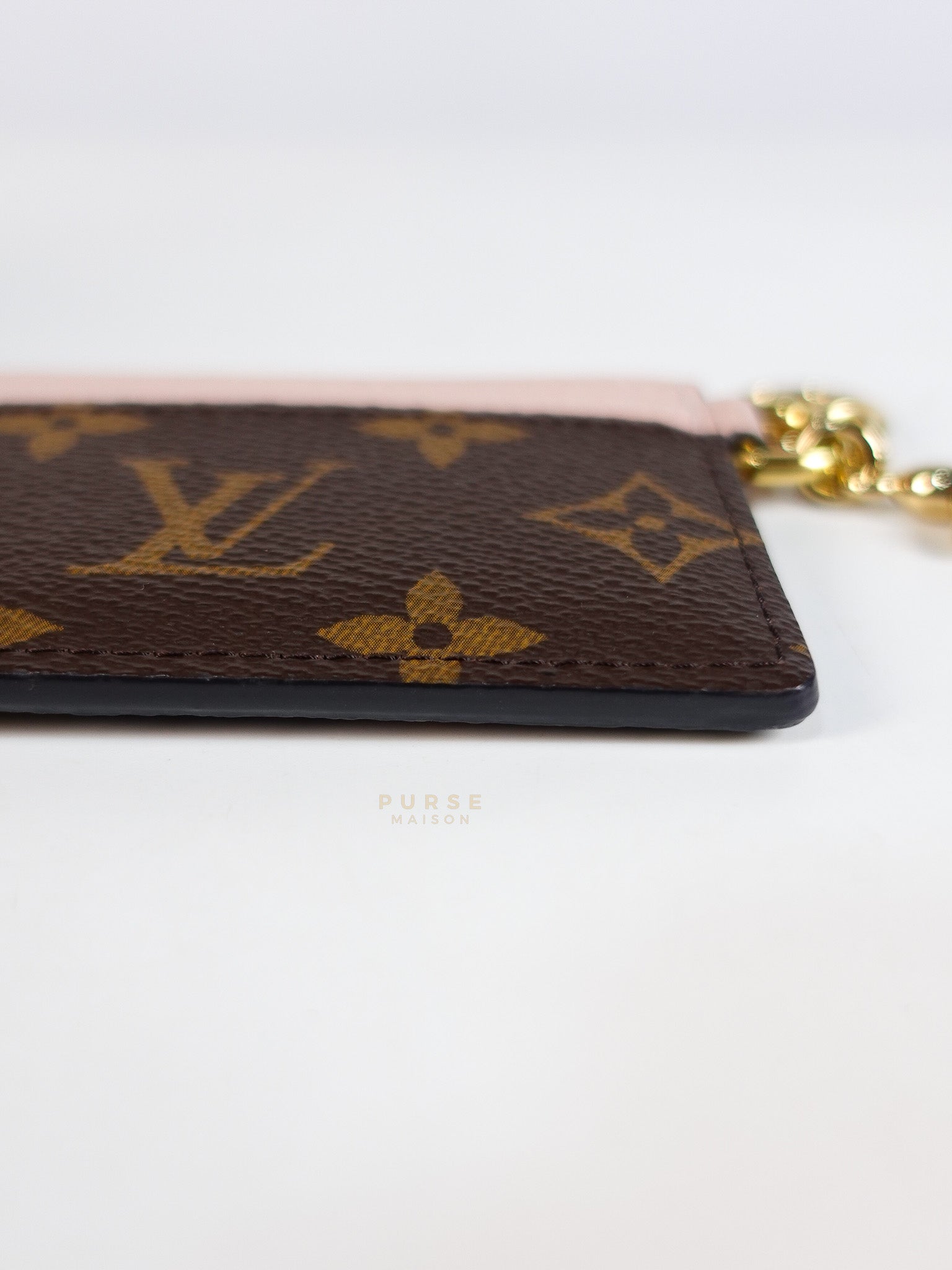 Charms Card Holder in Monogram Canvas & Rose Ballerine Pink Leather(Microchip) | Purse Maison Luxury Bags Shop