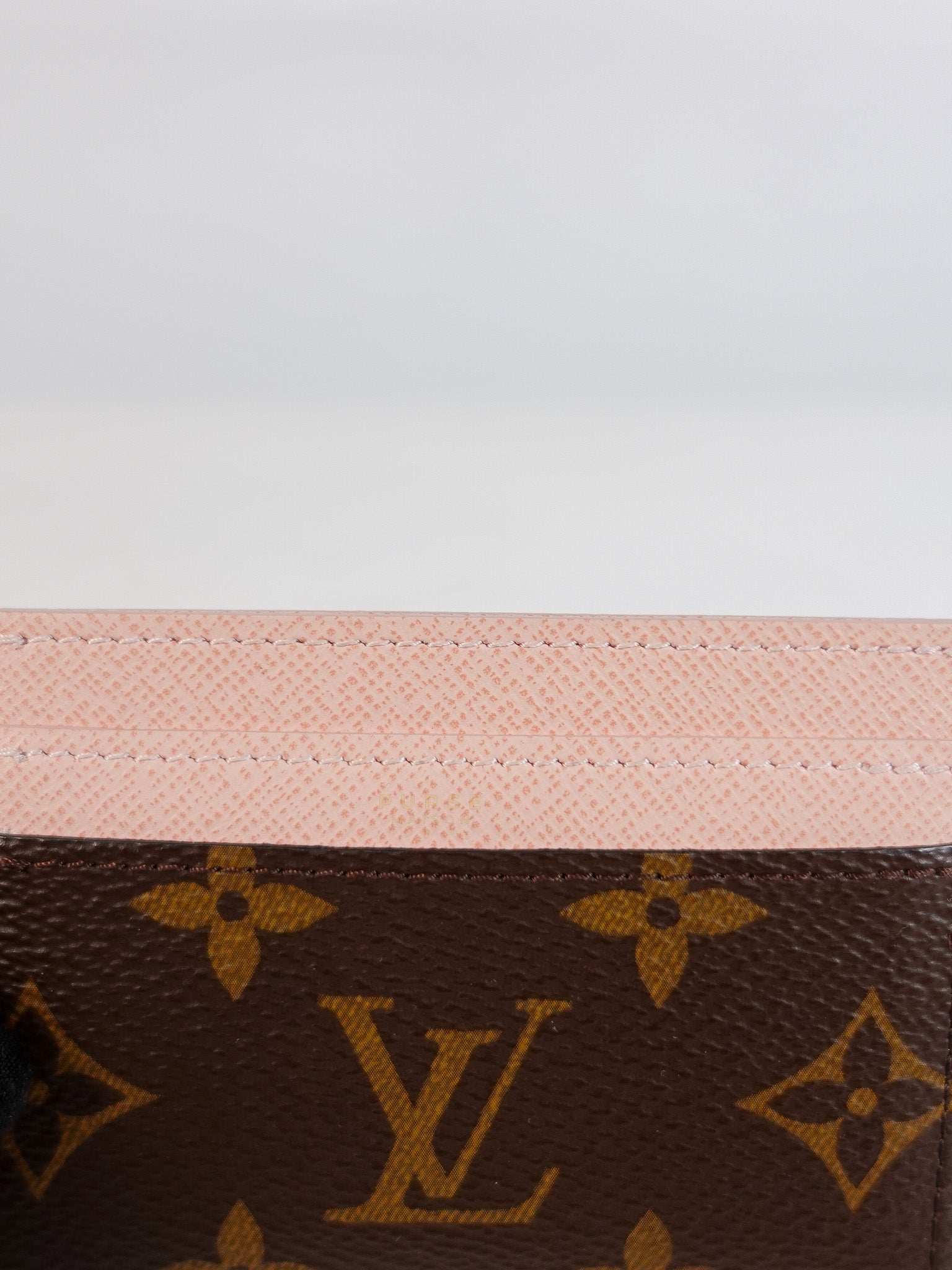 Charms Card Holder in Monogram Canvas & Rose Ballerine Pink Leather(Microchip) | Purse Maison Luxury Bags Shop