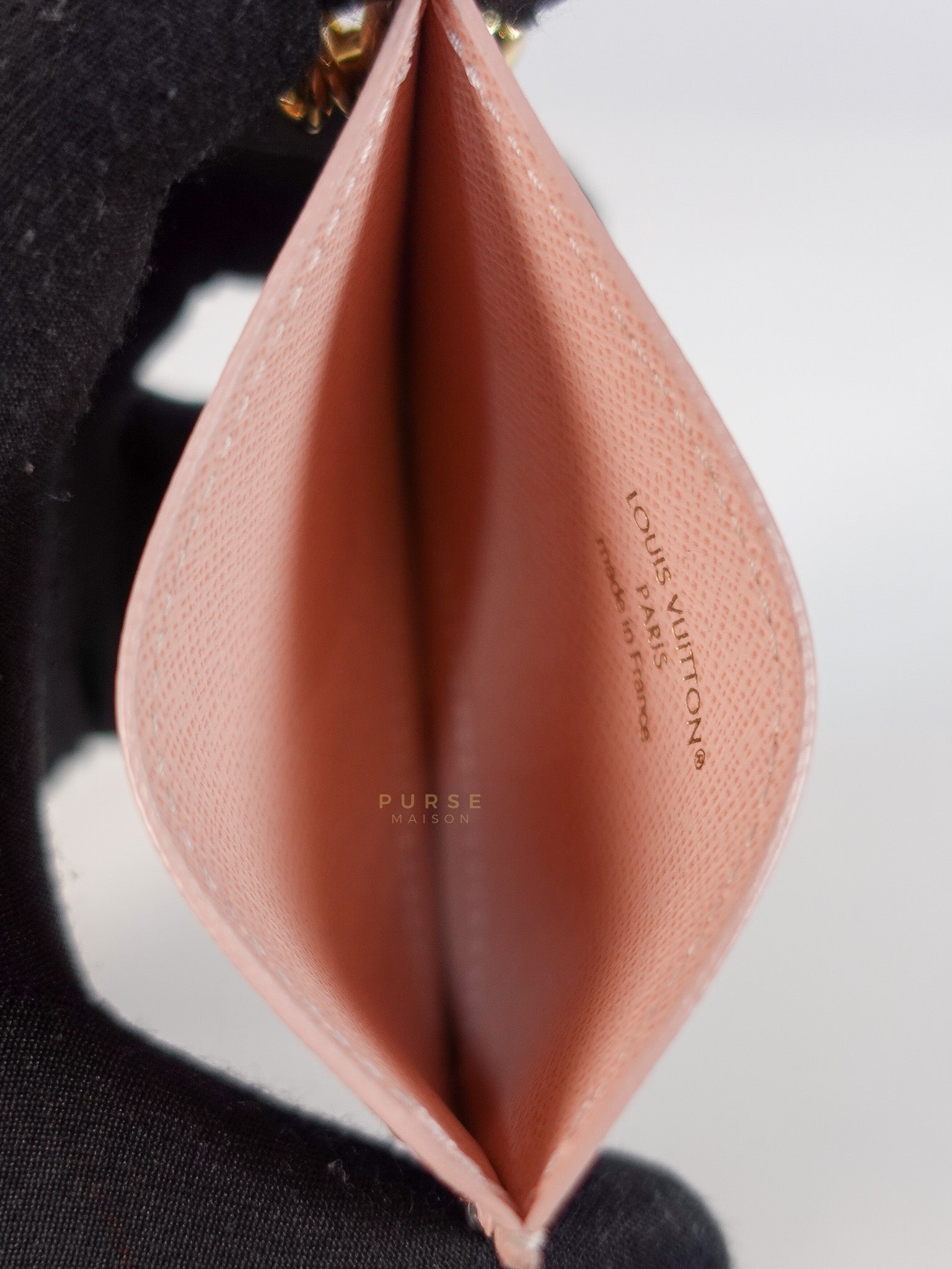 Charms Card Holder in Monogram Canvas & Rose Ballerine Pink Leather(Microchip) | Purse Maison Luxury Bags Shop