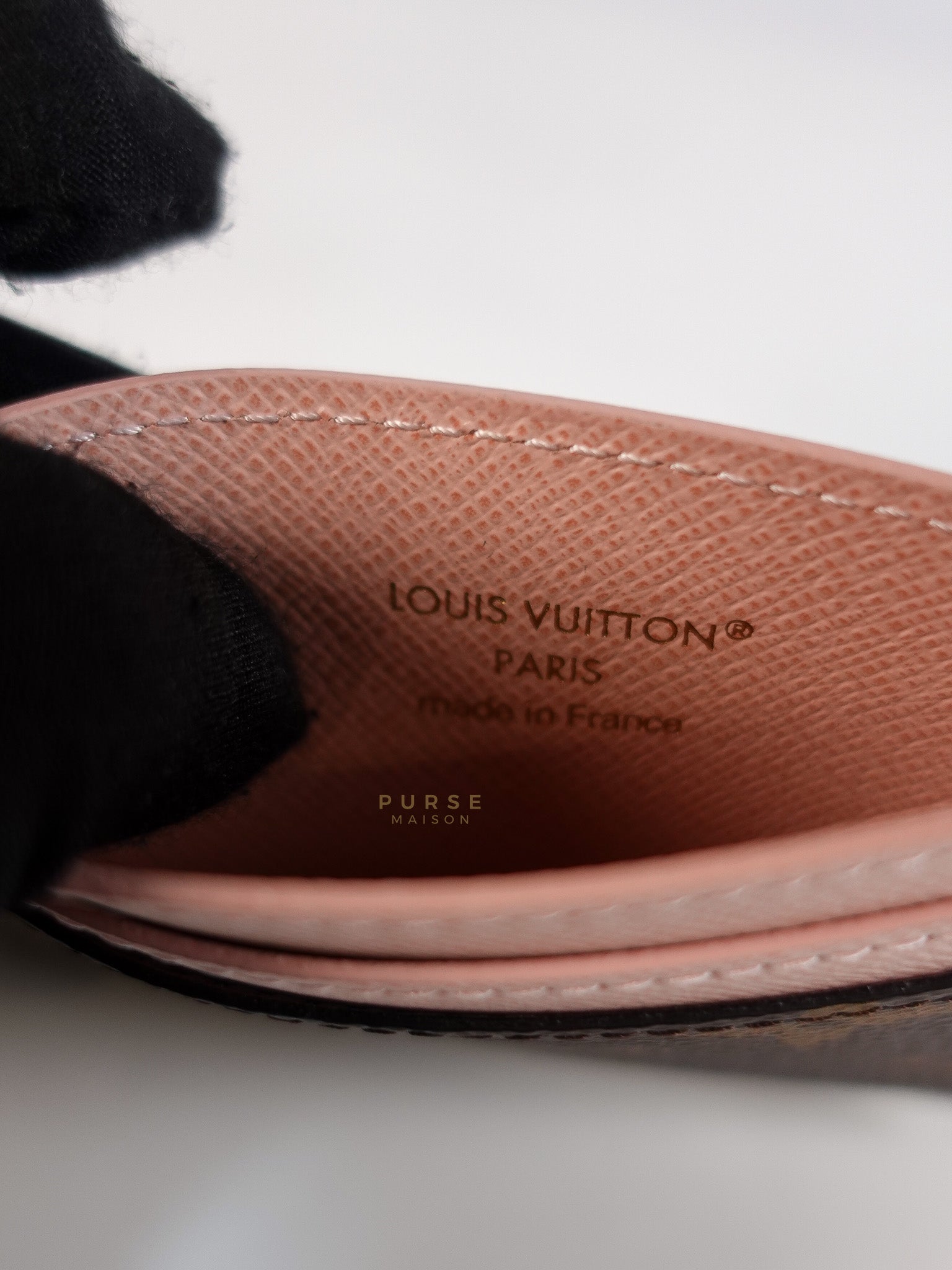 Charms Card Holder in Monogram Canvas & Rose Ballerine Pink Leather(Microchip) | Purse Maison Luxury Bags Shop