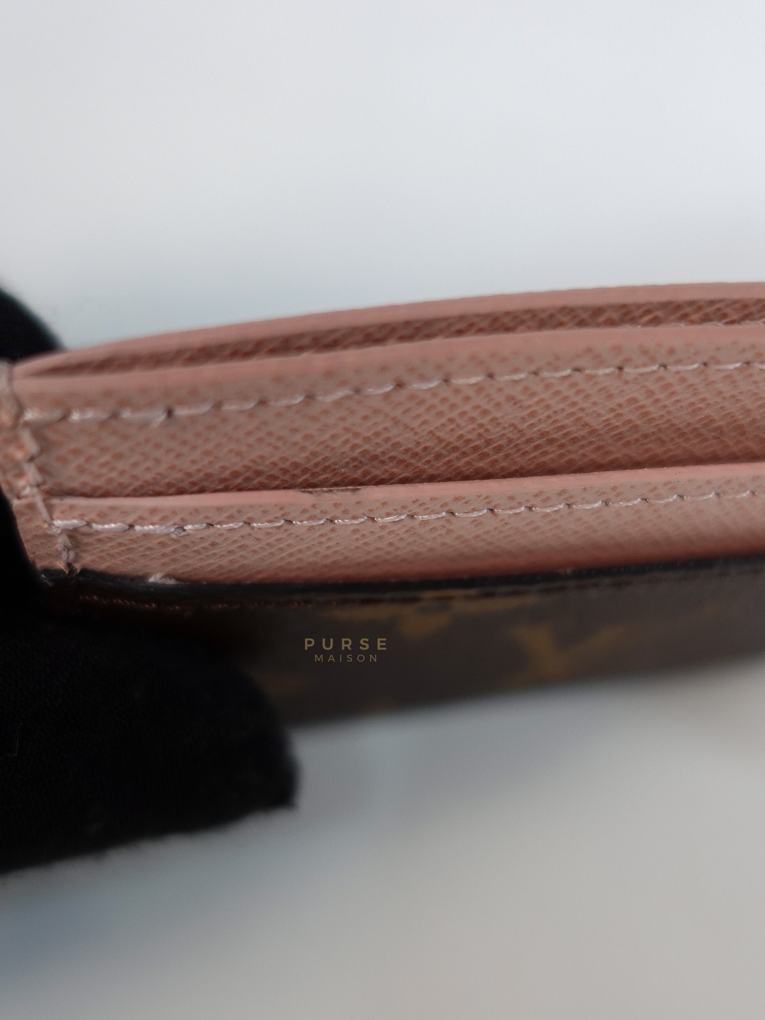 Charms Card Holder in Monogram Canvas & Rose Ballerine Pink Leather(Microchip) | Purse Maison Luxury Bags Shop