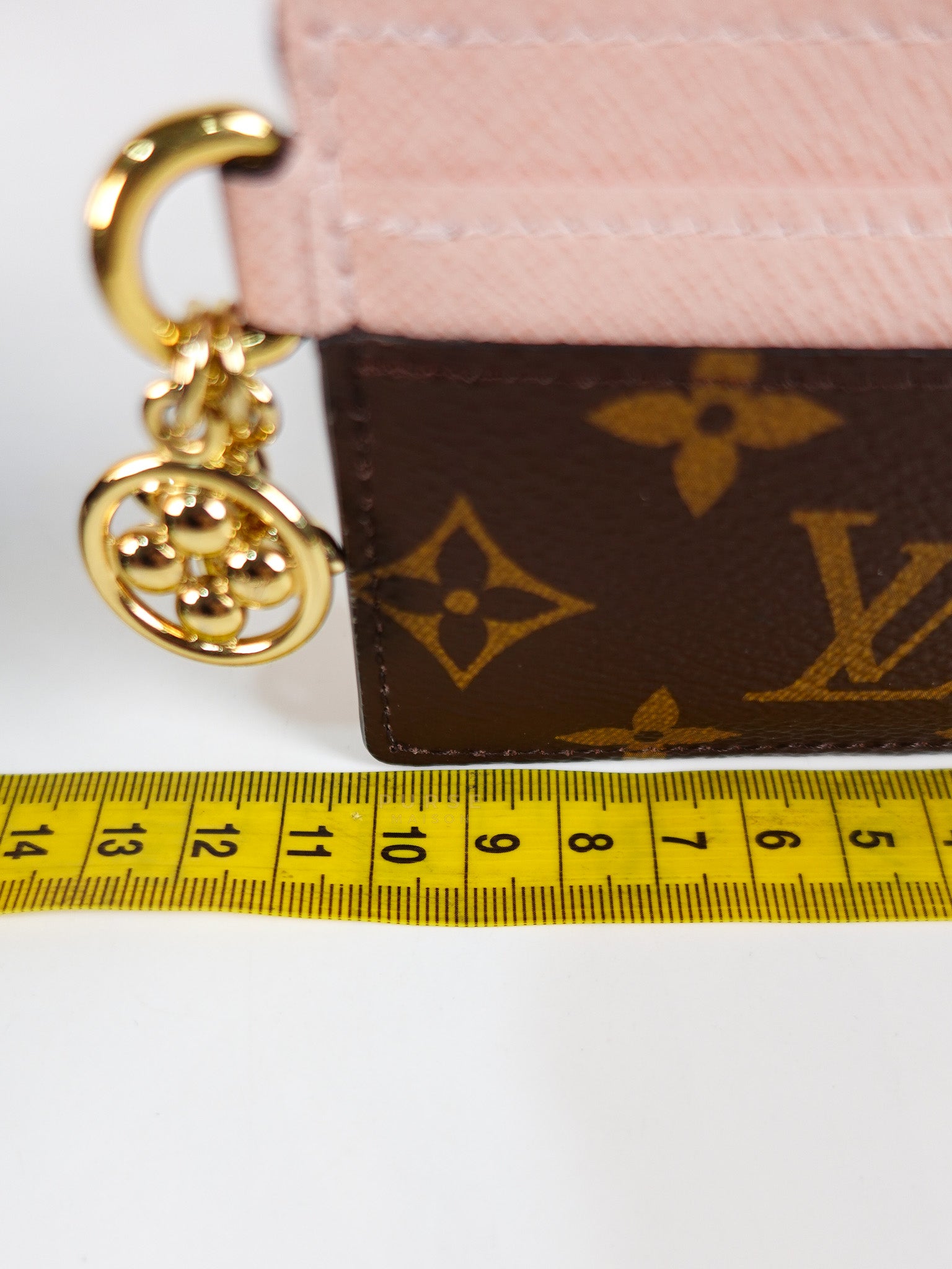 Charms Card Holder in Monogram Canvas & Rose Ballerine Pink Leather(Microchip) | Purse Maison Luxury Bags Shop