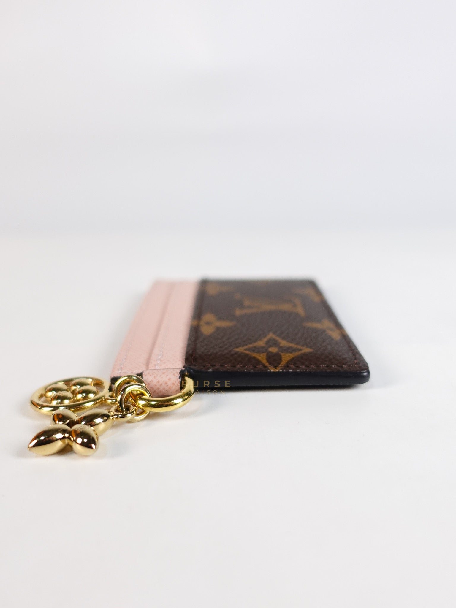 Charms Card Holder in Monogram Canvas & Rose Ballerine Pink Leather(Microchip) | Purse Maison Luxury Bags Shop
