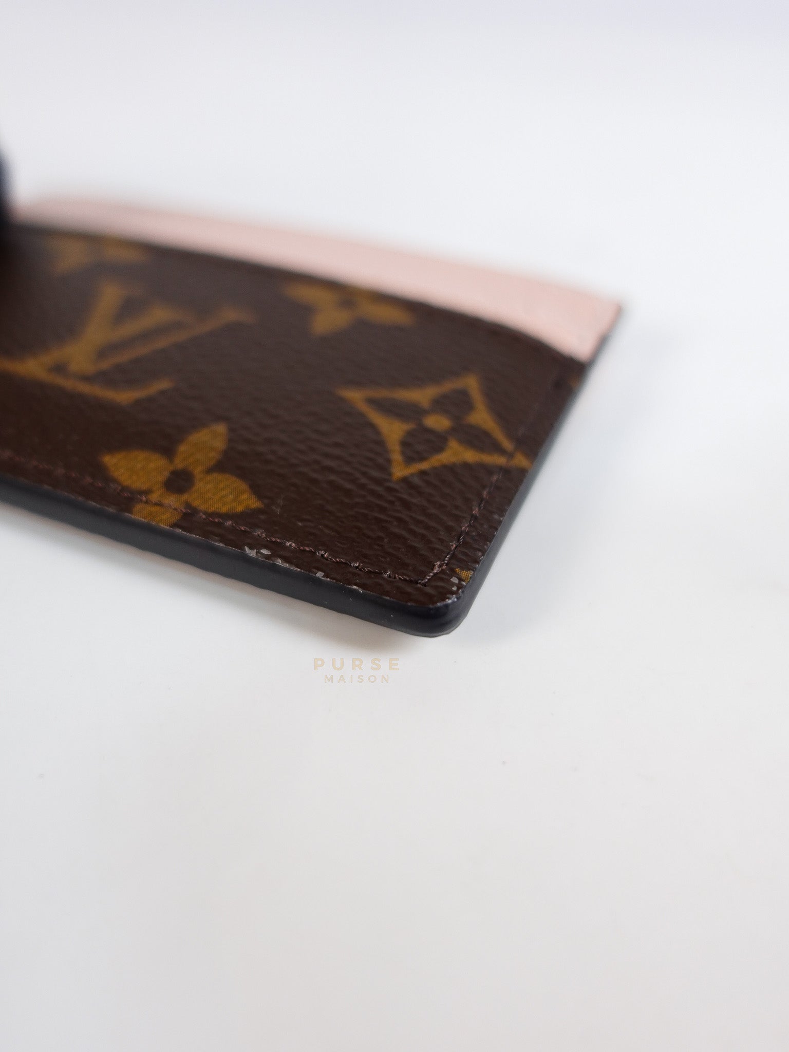 Charms Card Holder in Monogram Canvas & Rose Ballerine Pink Leather(Microchip) | Purse Maison Luxury Bags Shop