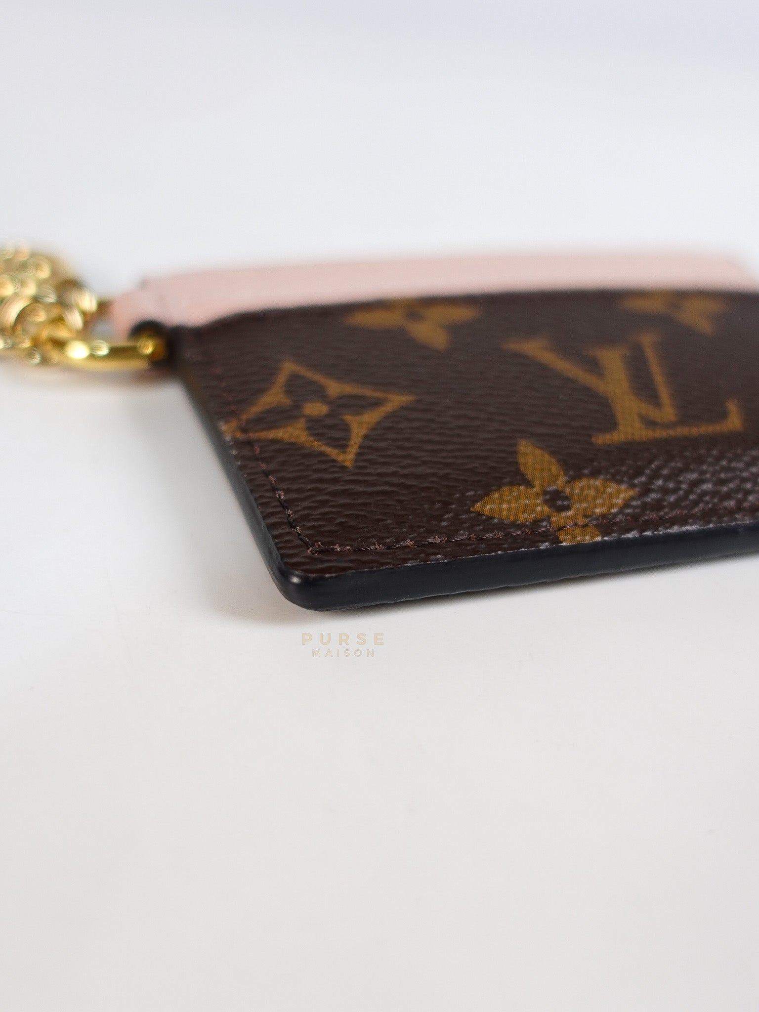Charms Card Holder in Monogram Canvas & Rose Ballerine Pink Leather(Microchip) | Purse Maison Luxury Bags Shop