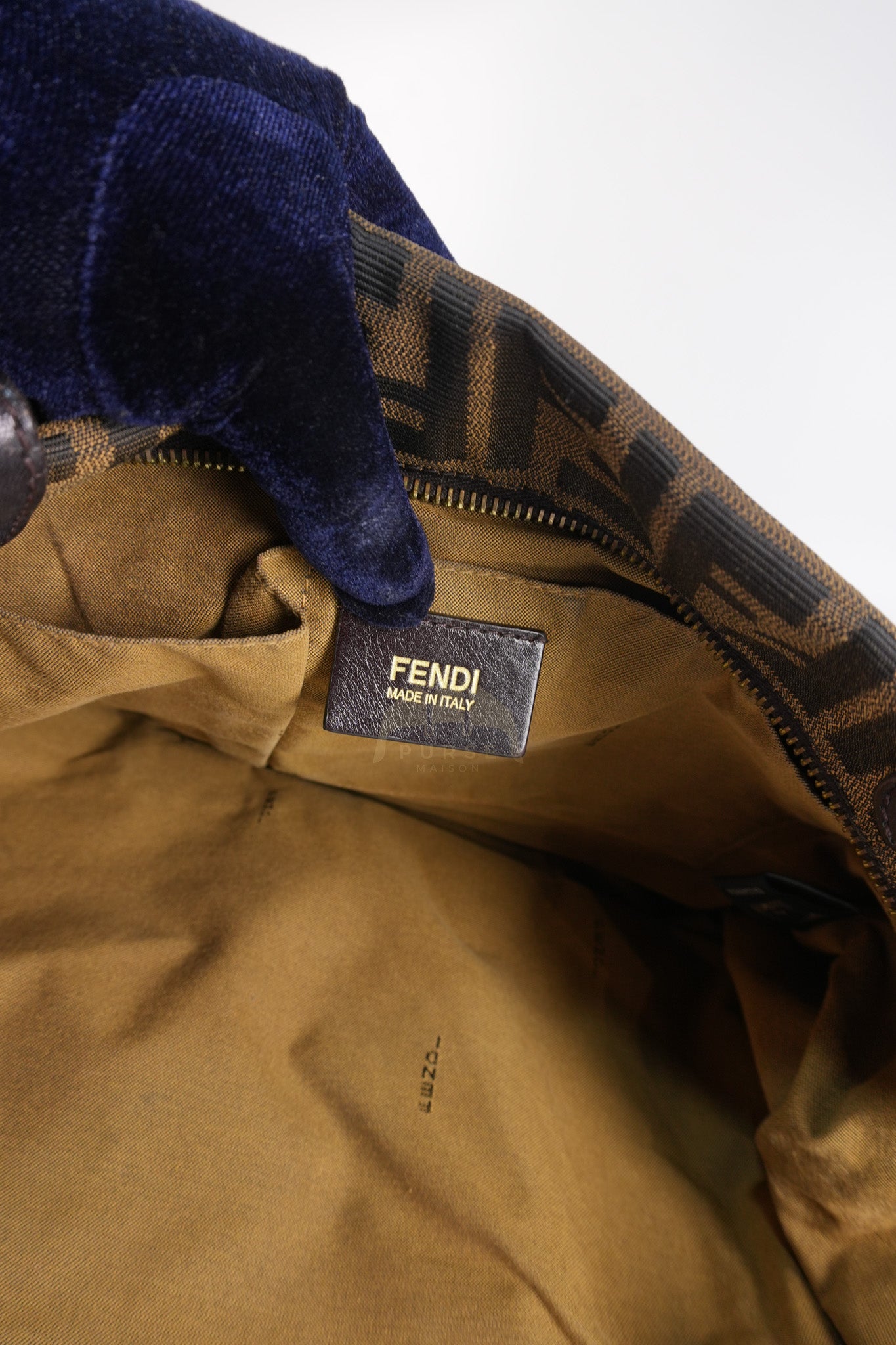 Chef Large Shoulder Bag in Black/Brown Zucca Canvas & Light Gold Hardware | Purse Maison Luxury Bags Shop