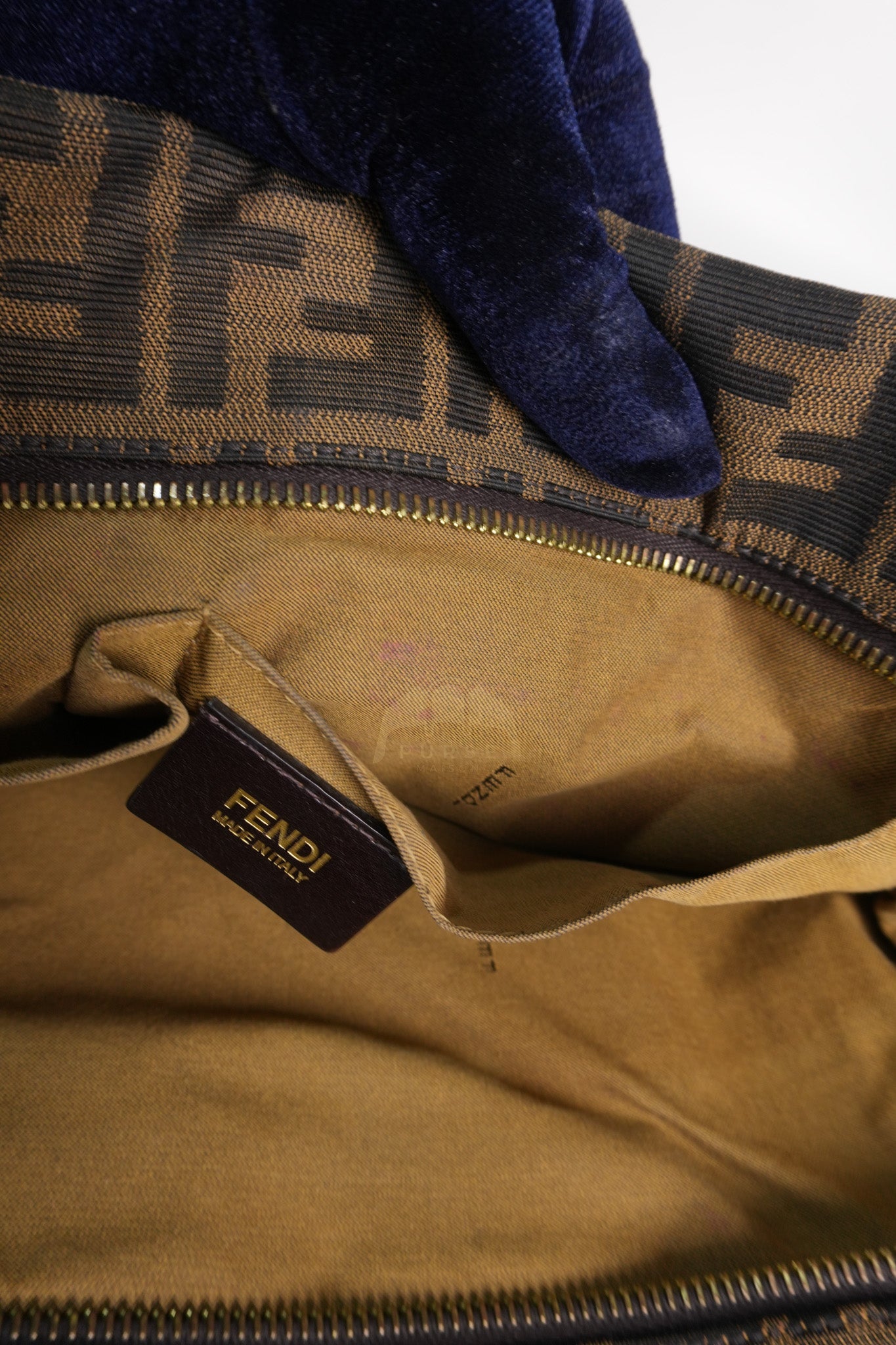 Chef Large Shoulder Bag in Black/Brown Zucca Canvas & Light Gold Hardware | Purse Maison Luxury Bags Shop