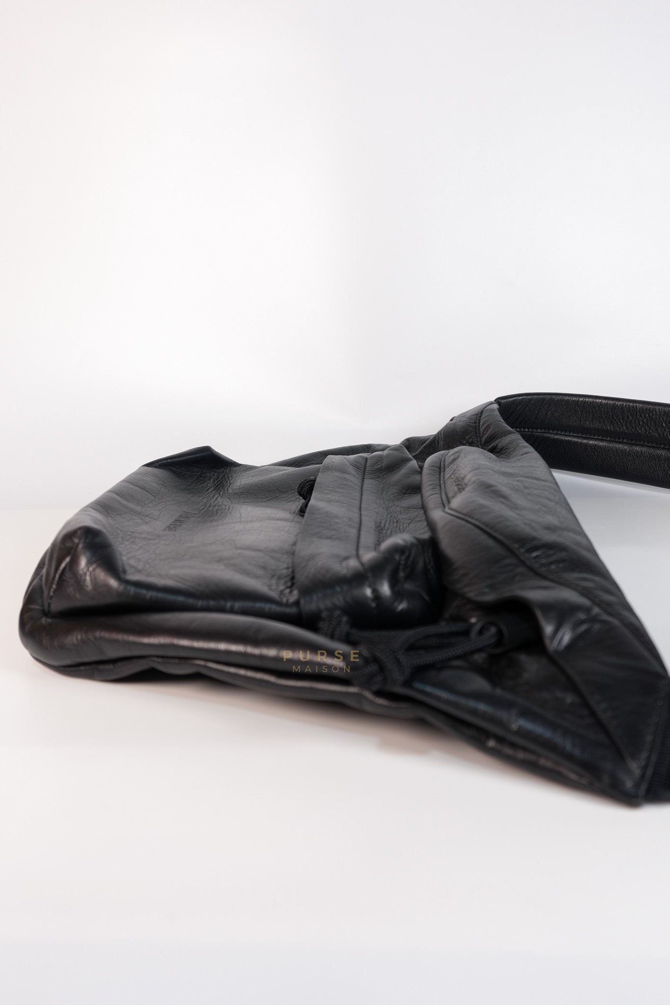 Chest Bag Large in Black Calfskin Leather | Purse Maison Luxury Bags Shop