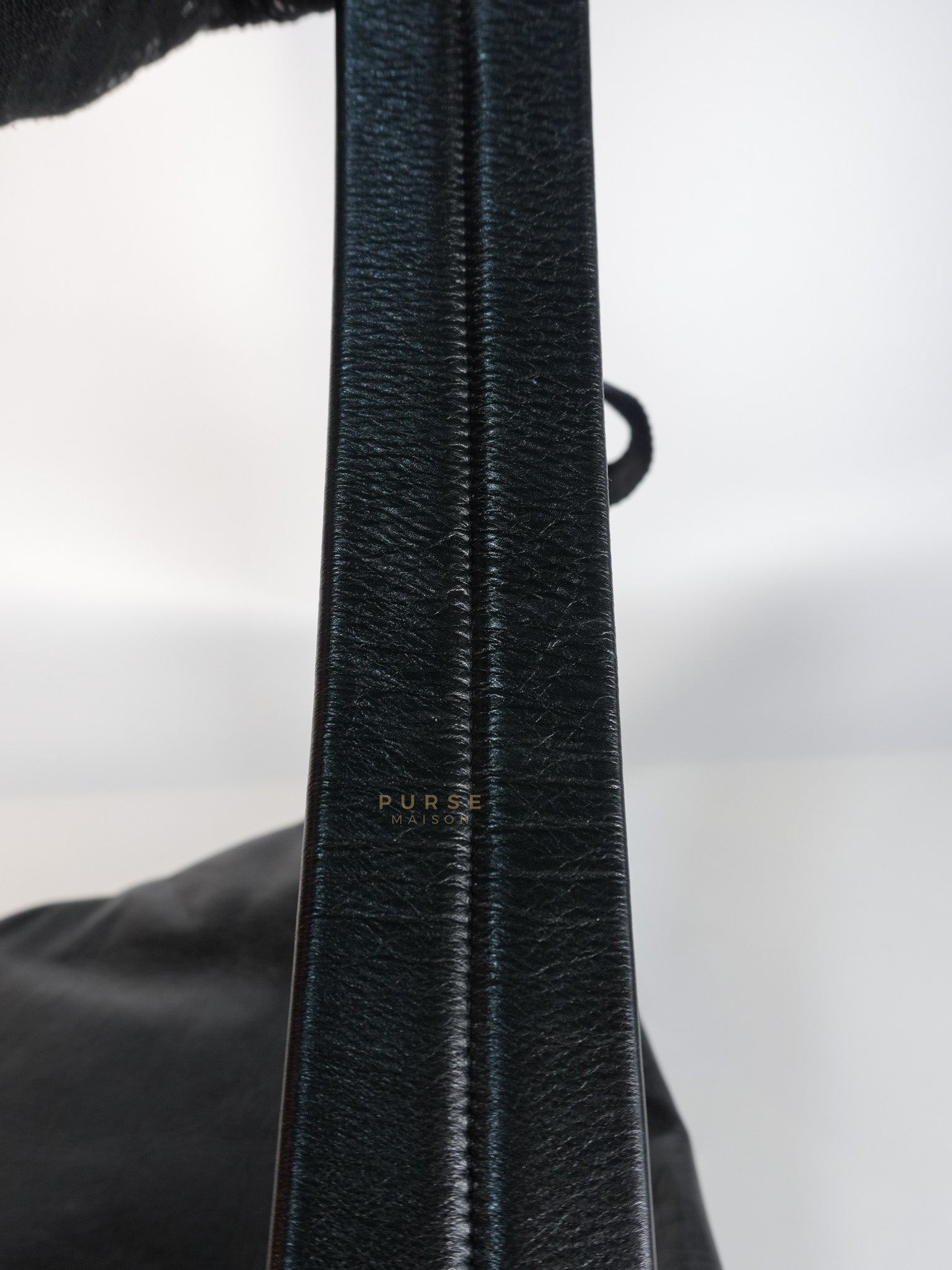 Chest Bag Large in Black Calfskin Leather | Purse Maison Luxury Bags Shop