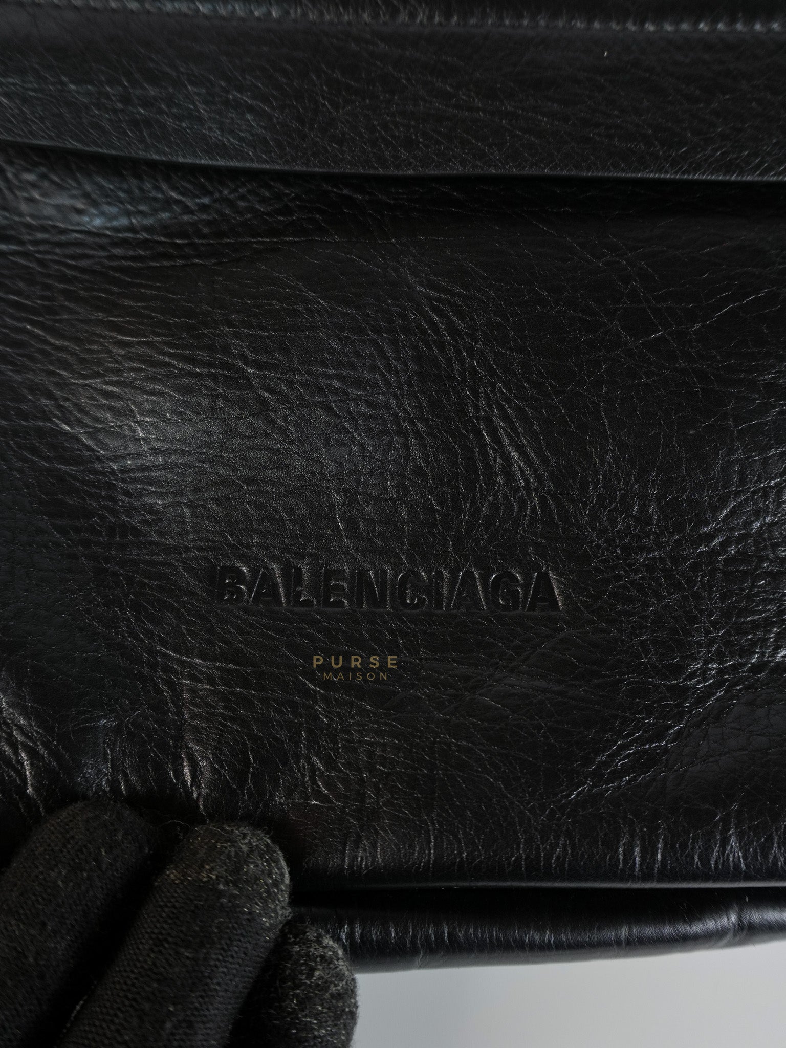 Chest Bag Large in Black Calfskin Leather | Purse Maison Luxury Bags Shop