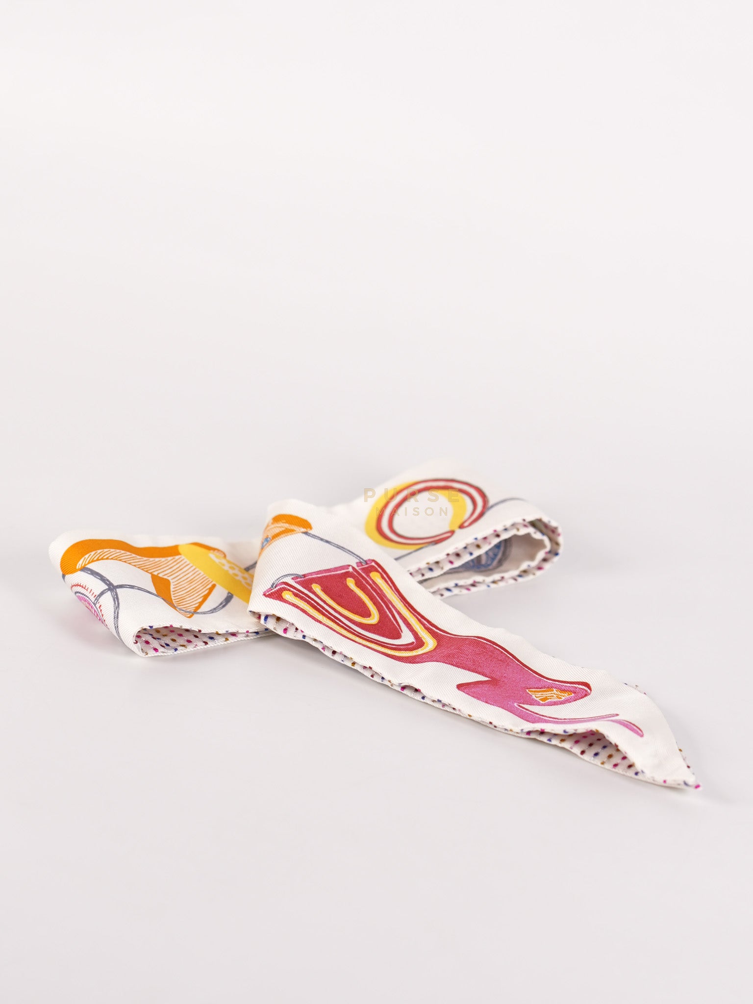 Chevaloscope Pointille Silk Twilly | Purse Maison Luxury Bags Shop