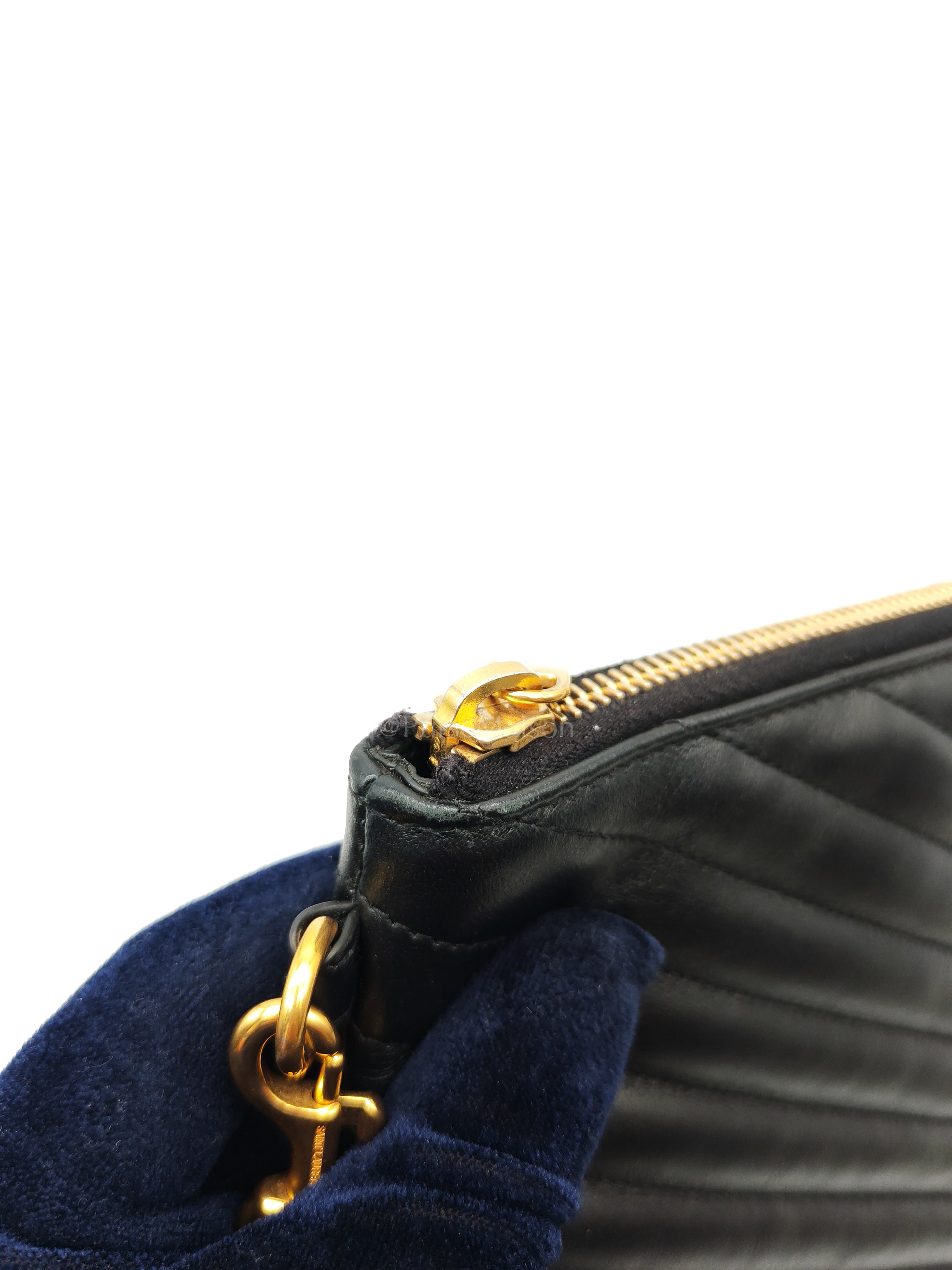 Chevron Clutch Bag in Black Quilted Matellase Leather & Gold Hardware | Purse Maison Luxury Bags Shop