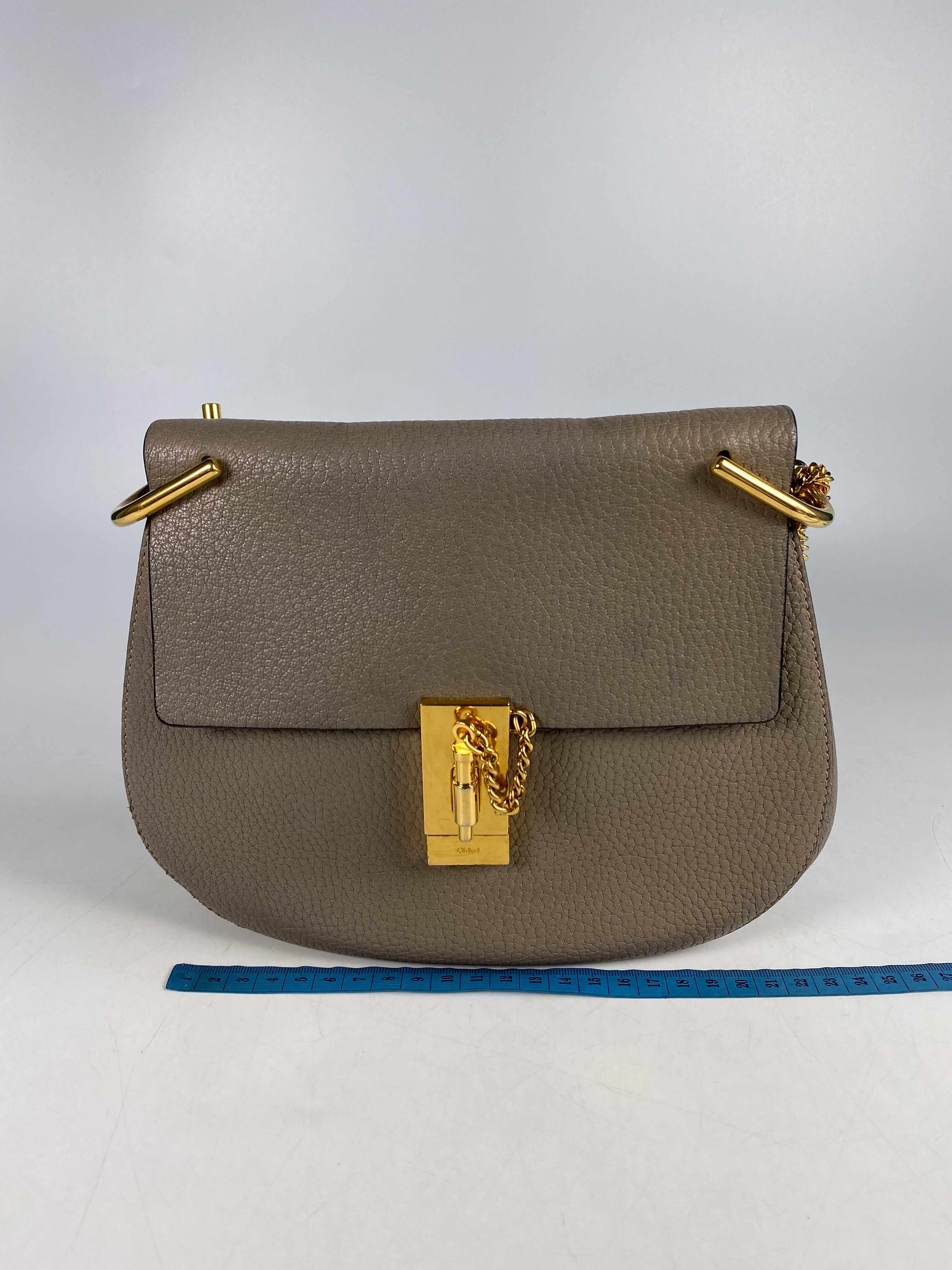 Chloe Drew Small Grey Chain Crossbody Bag