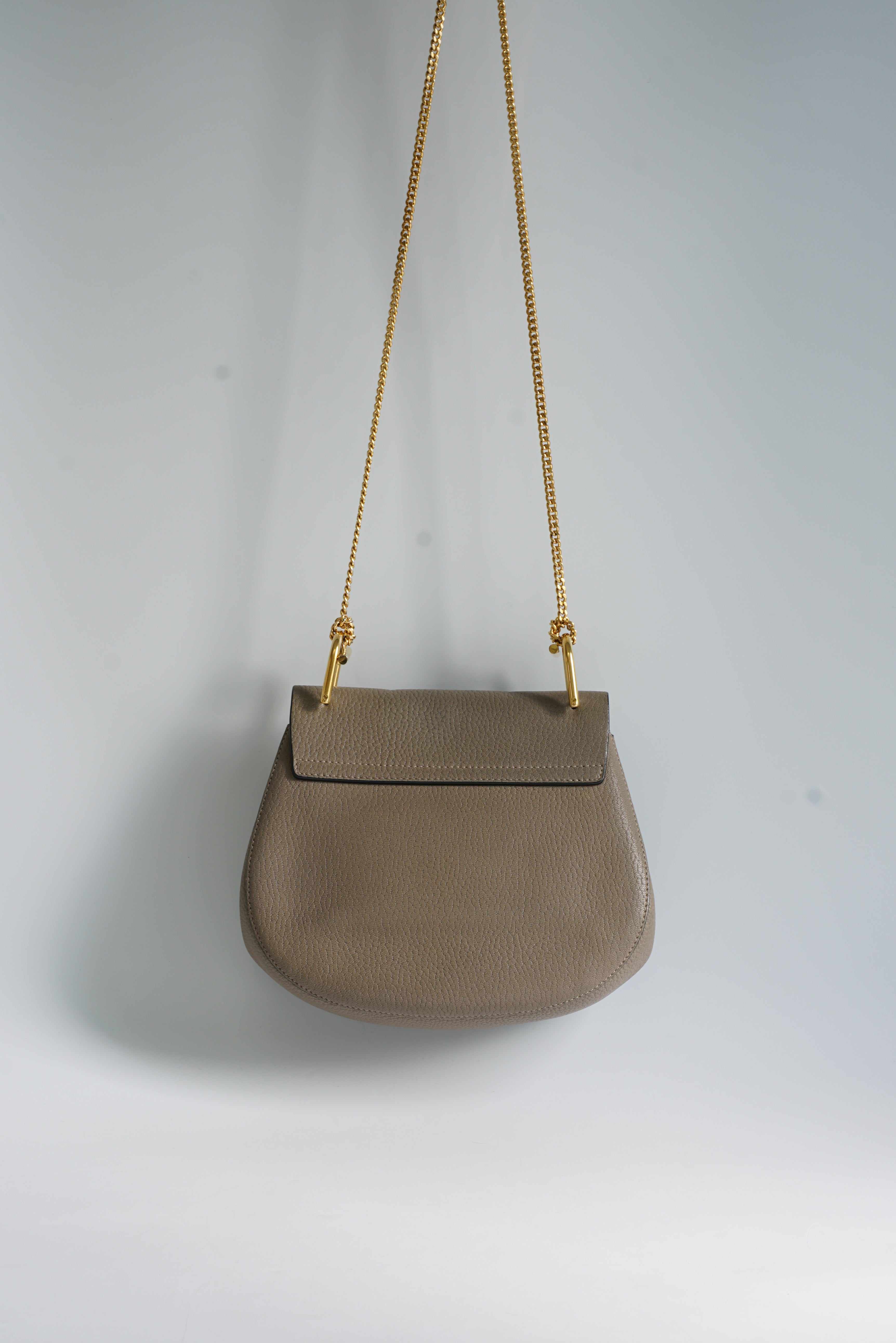 Chloe Drew Small Grey Chain Crossbody Bag