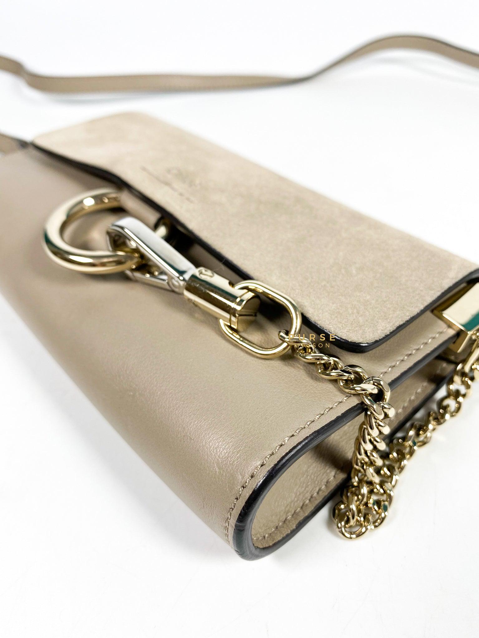 Chloe Faye Wallet on Chain in Grey Calfskin