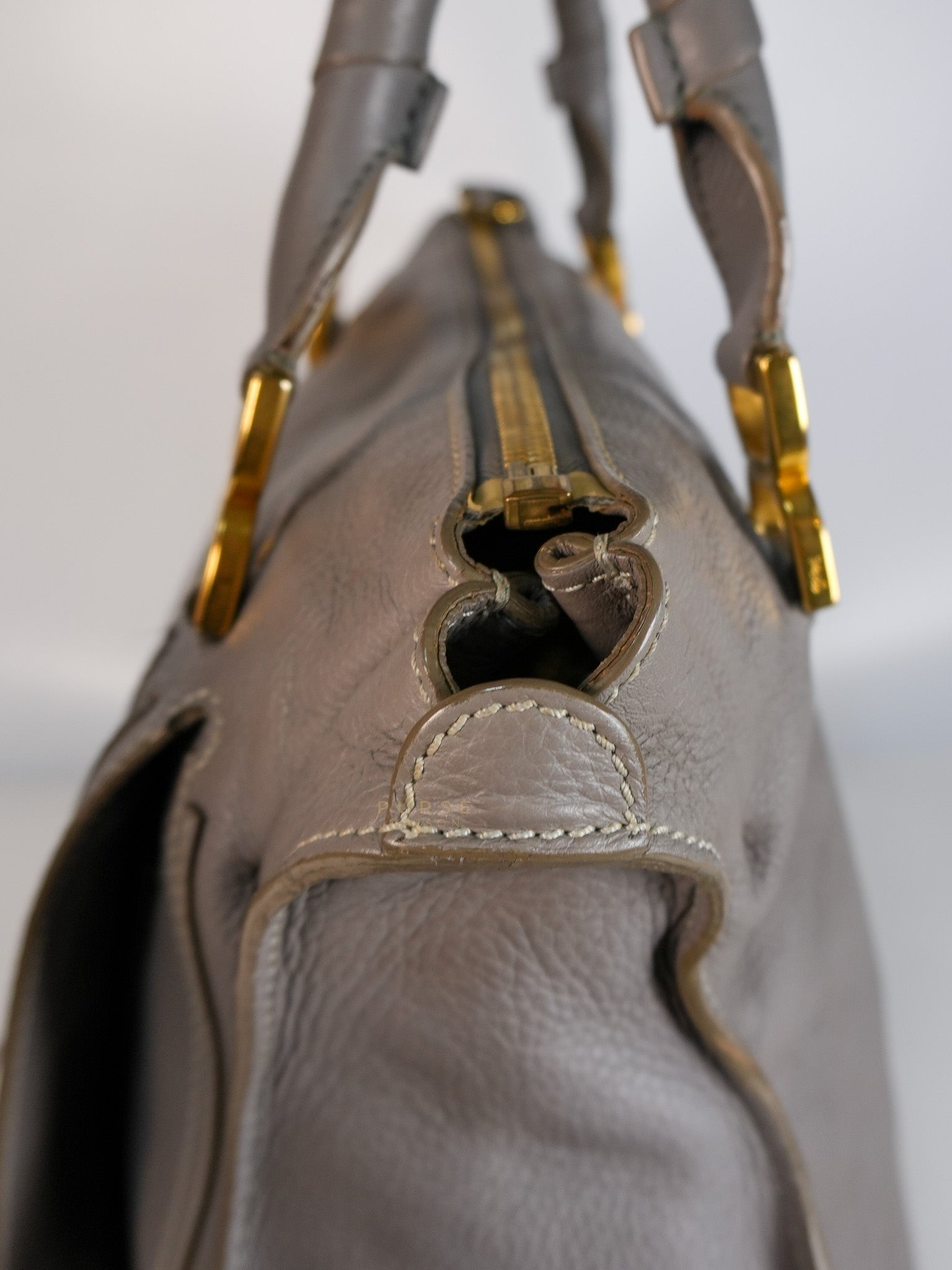 Marcie Large Shoulder Bag In Gray | Purse Maison