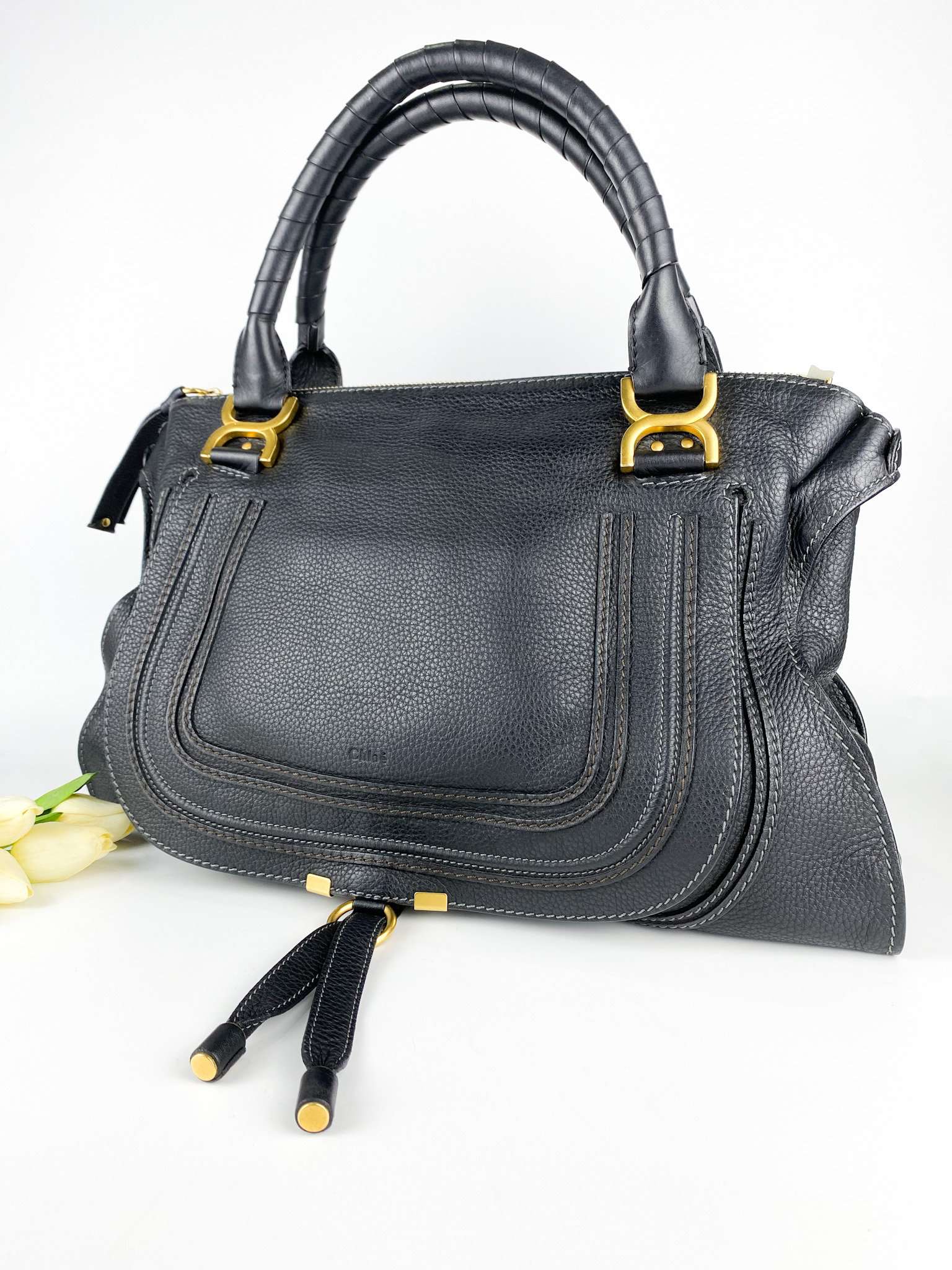 Chloe Marcie Satchel Bag Large Calfskin Leather