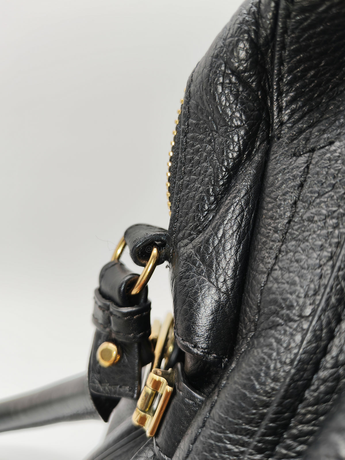 Chloe Paraty Top Handle Shoulder Bag in Black Grained Calfskin Leather and Gold Hardware | Purse Maison Luxury Bags Shop