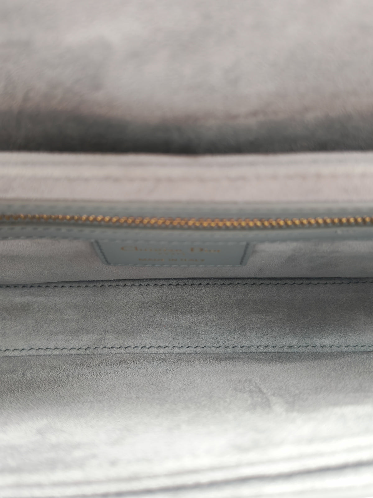 Christian Dior 30 Montaigne Avenue Bag in Gray Box Calfskin Leather and Gold Hardware | Purse Maison Luxury Bags Shop