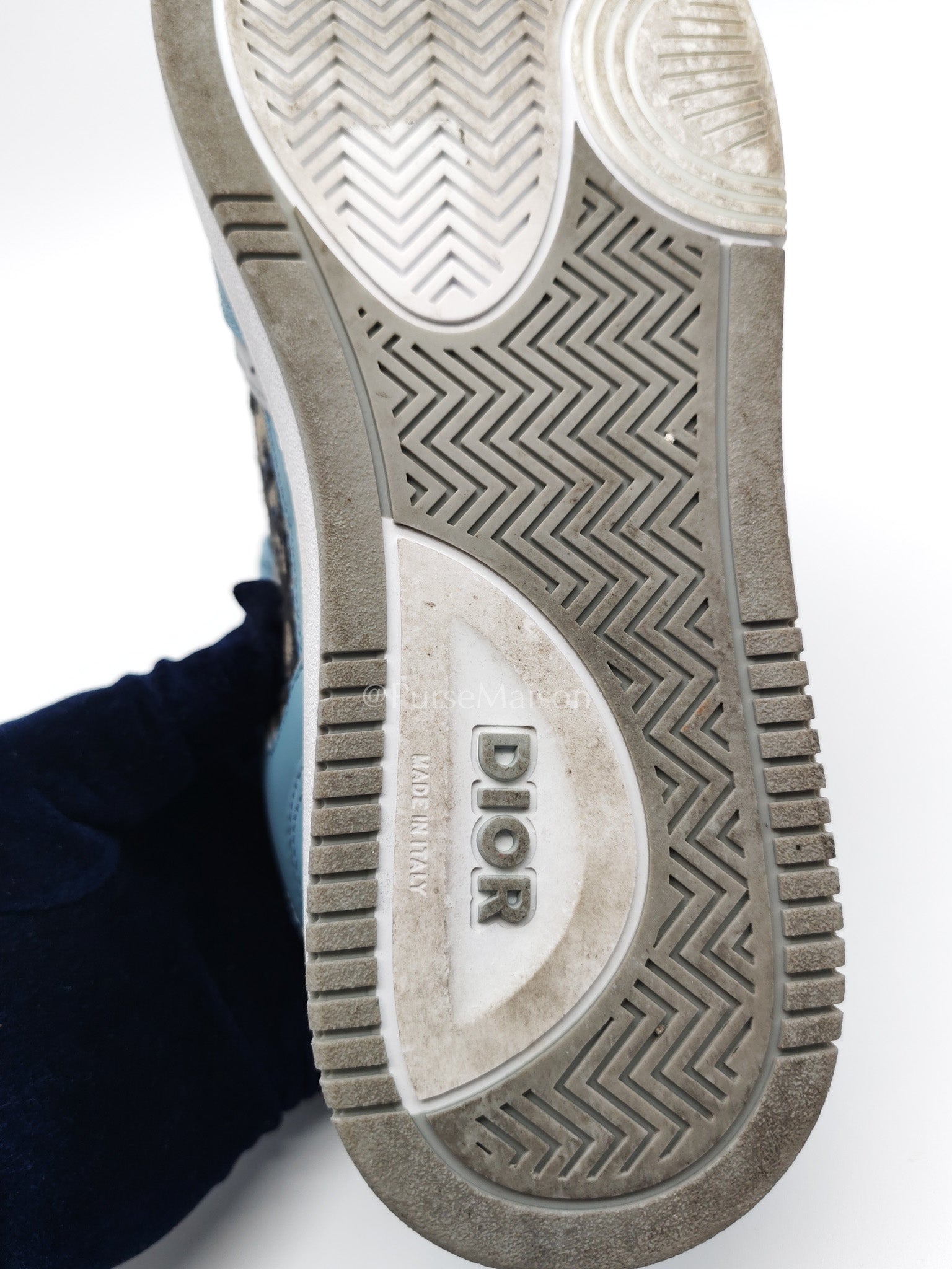 Christian Dior B-27 Low Top Sneaker Light Blue and Cream Size 41 EU (26 cm) | Purse Maison Luxury Bags Shop