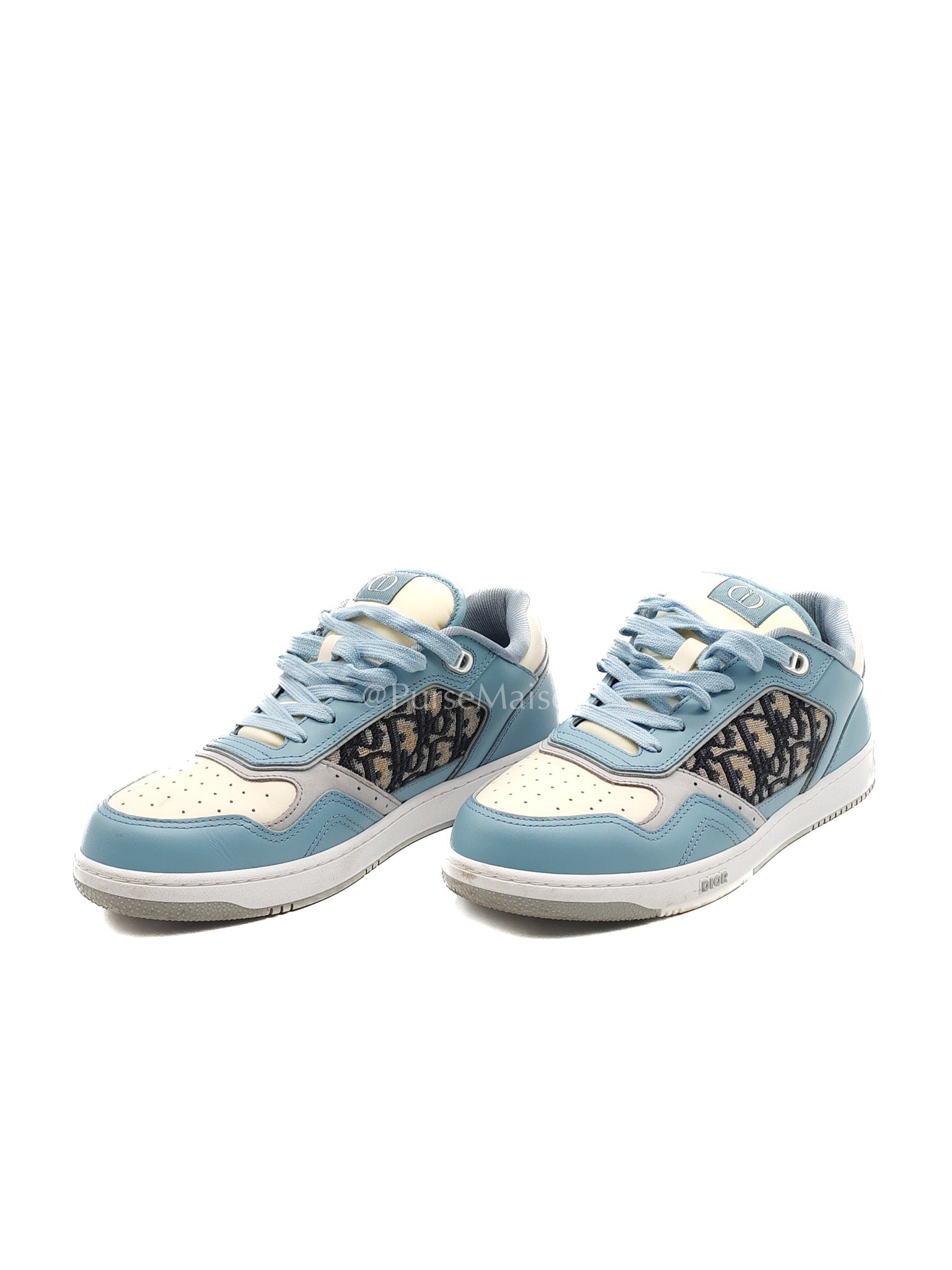 Christian Dior B-27 Low Top Sneaker Light Blue and Cream Size 41 EU (26 cm) | Purse Maison Luxury Bags Shop