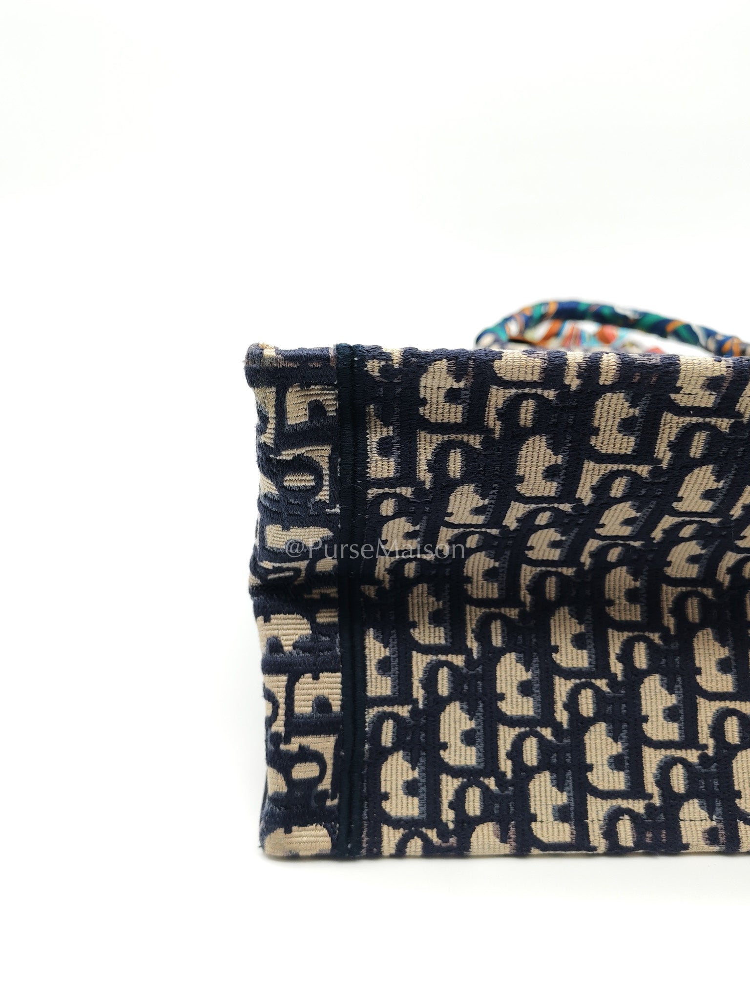 Christian Dior Book Tote Medium in Blue Oblique Embroidered Canvas | Purse Maison Luxury Bags Shop