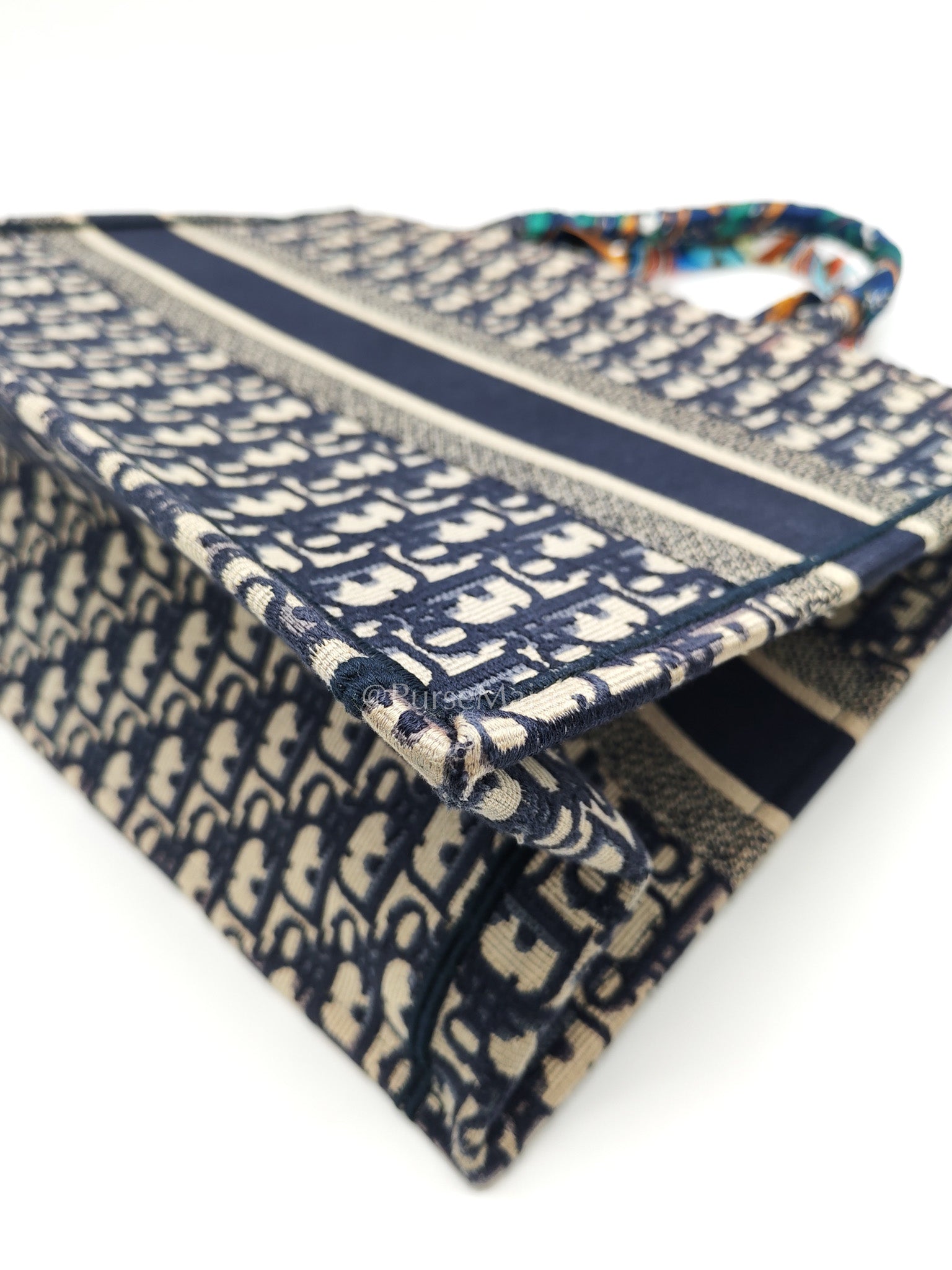 Christian Dior Book Tote Medium in Blue Oblique Embroidered Canvas | Purse Maison Luxury Bags Shop