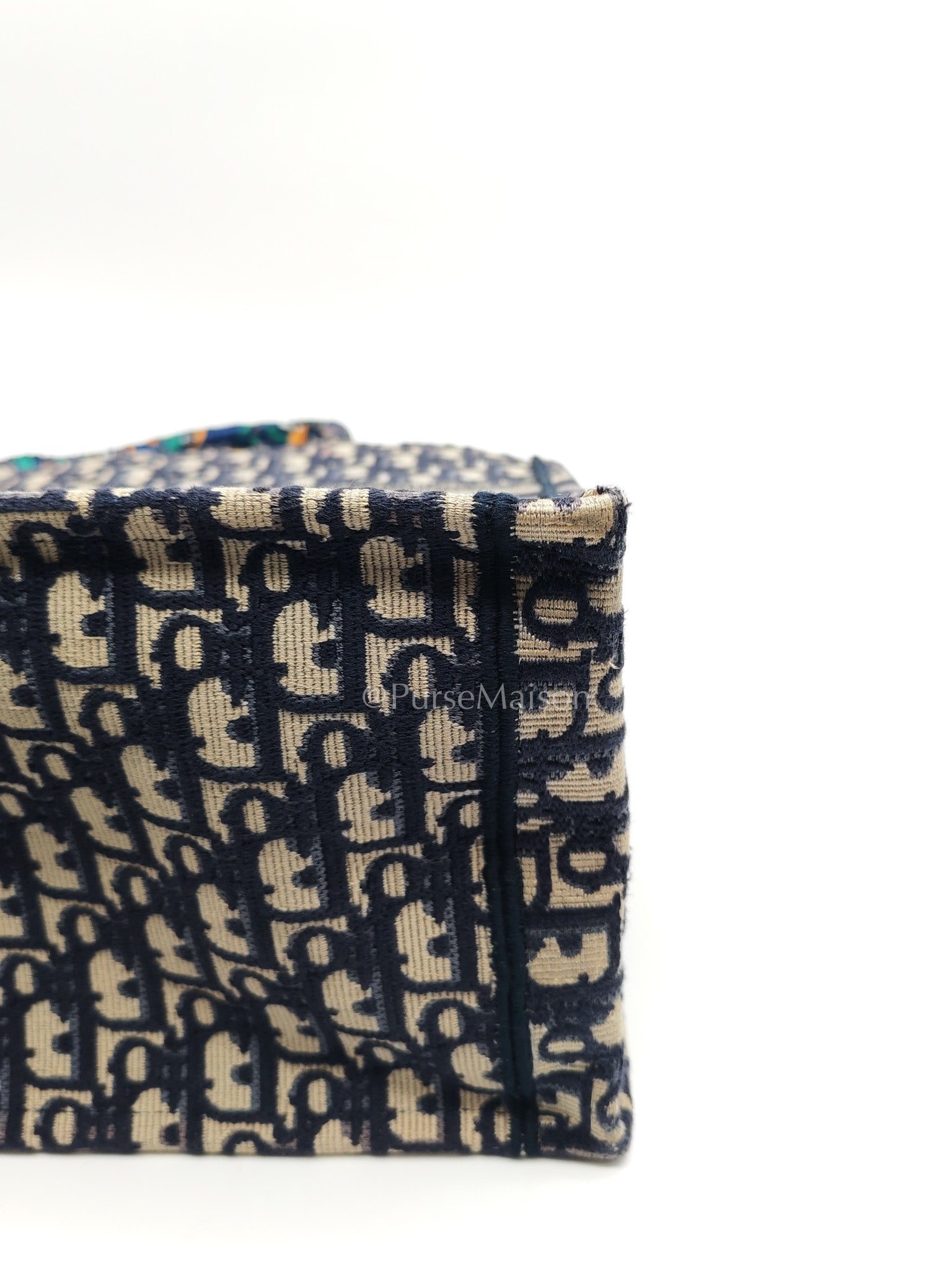 Christian Dior Book Tote Medium in Blue Oblique Embroidered Canvas | Purse Maison Luxury Bags Shop
