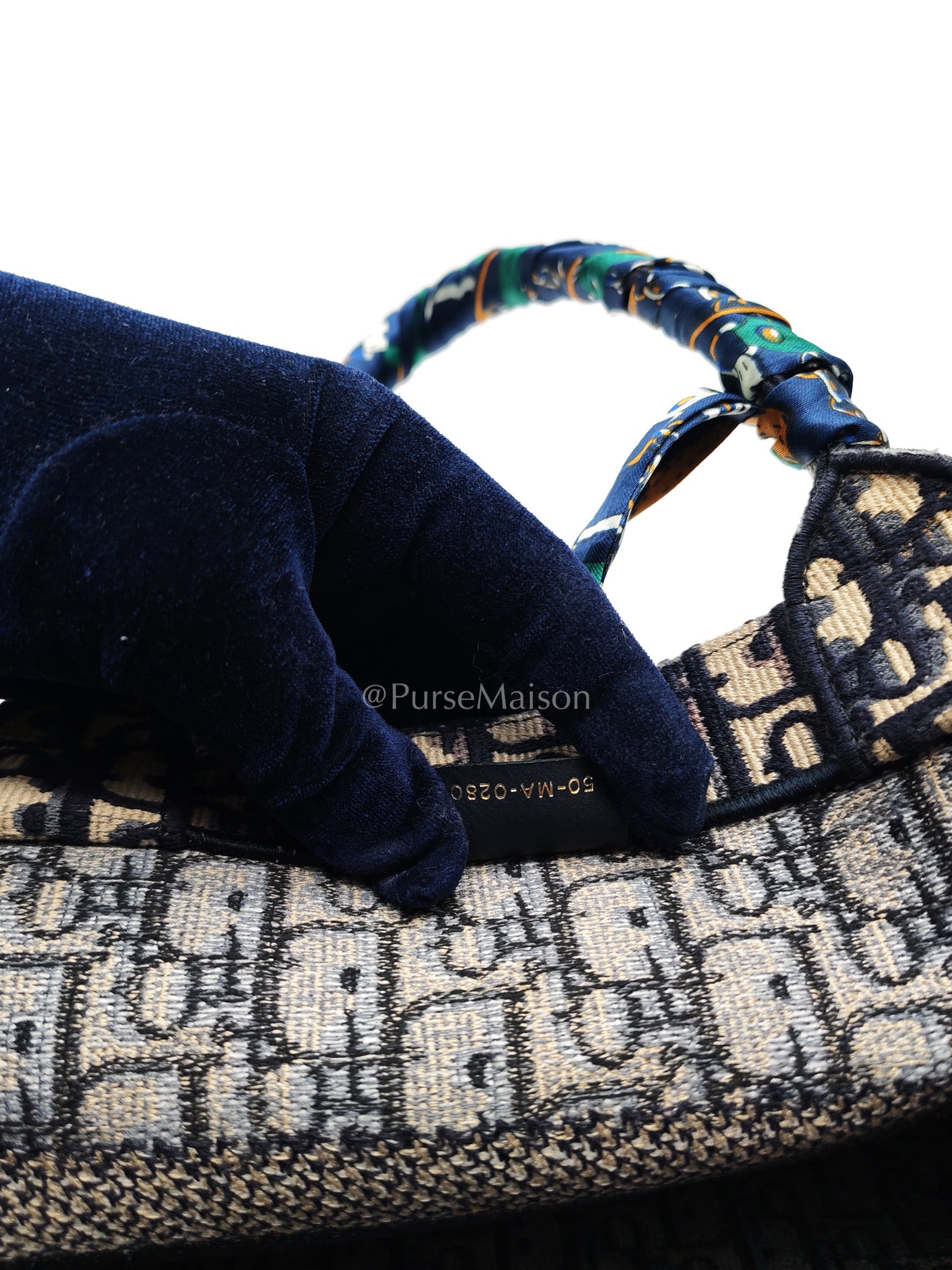Christian Dior Book Tote Medium in Blue Oblique Embroidered Canvas | Purse Maison Luxury Bags Shop