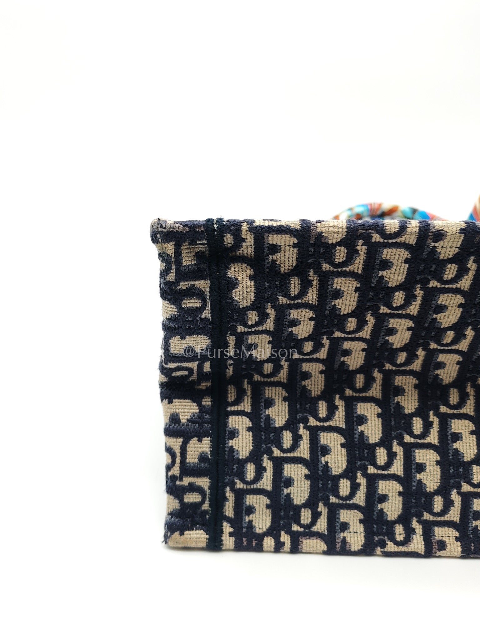Christian Dior Book Tote Medium in Blue Oblique Embroidered Canvas | Purse Maison Luxury Bags Shop
