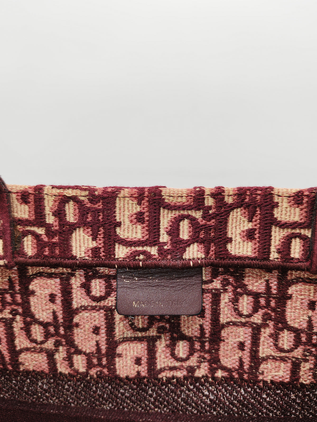Christian Dior Book Tote Medium in Burgundy Oblique Canvas | Purse Maison Luxury Bags Shop
