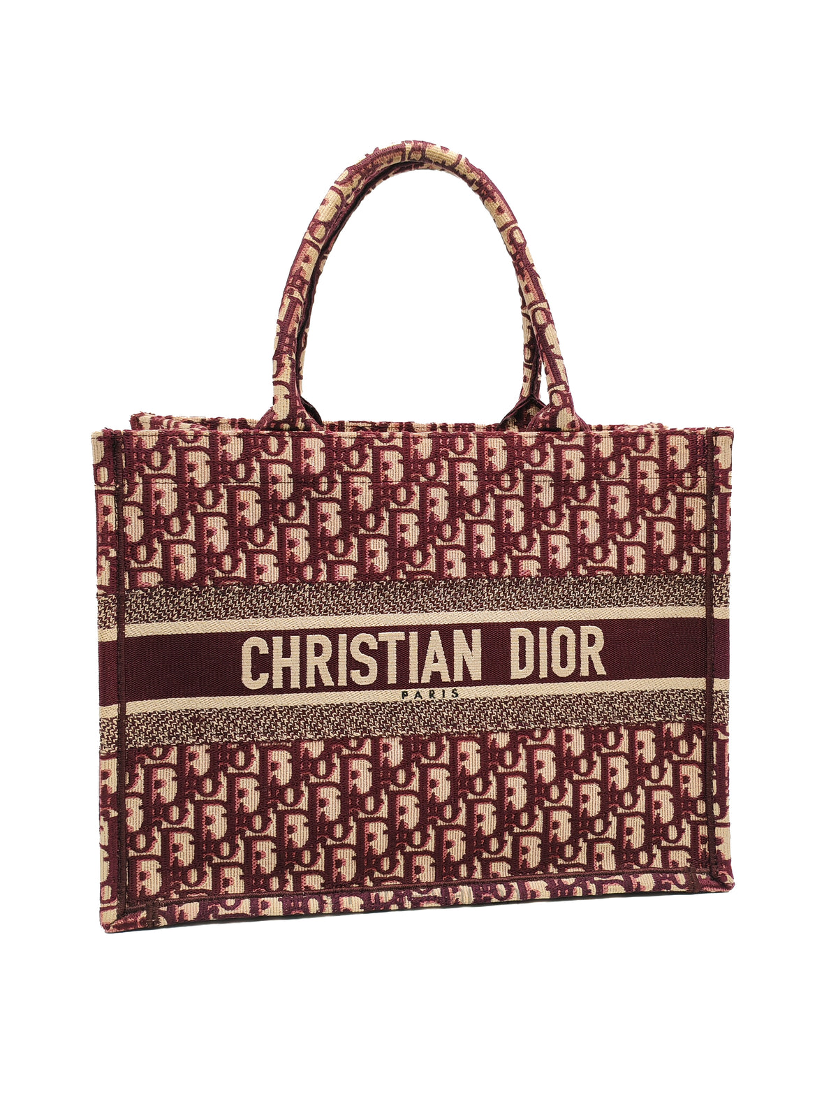 Christian Dior Book Tote Medium in Burgundy Oblique Canvas | Purse Maison Luxury Bags Shop