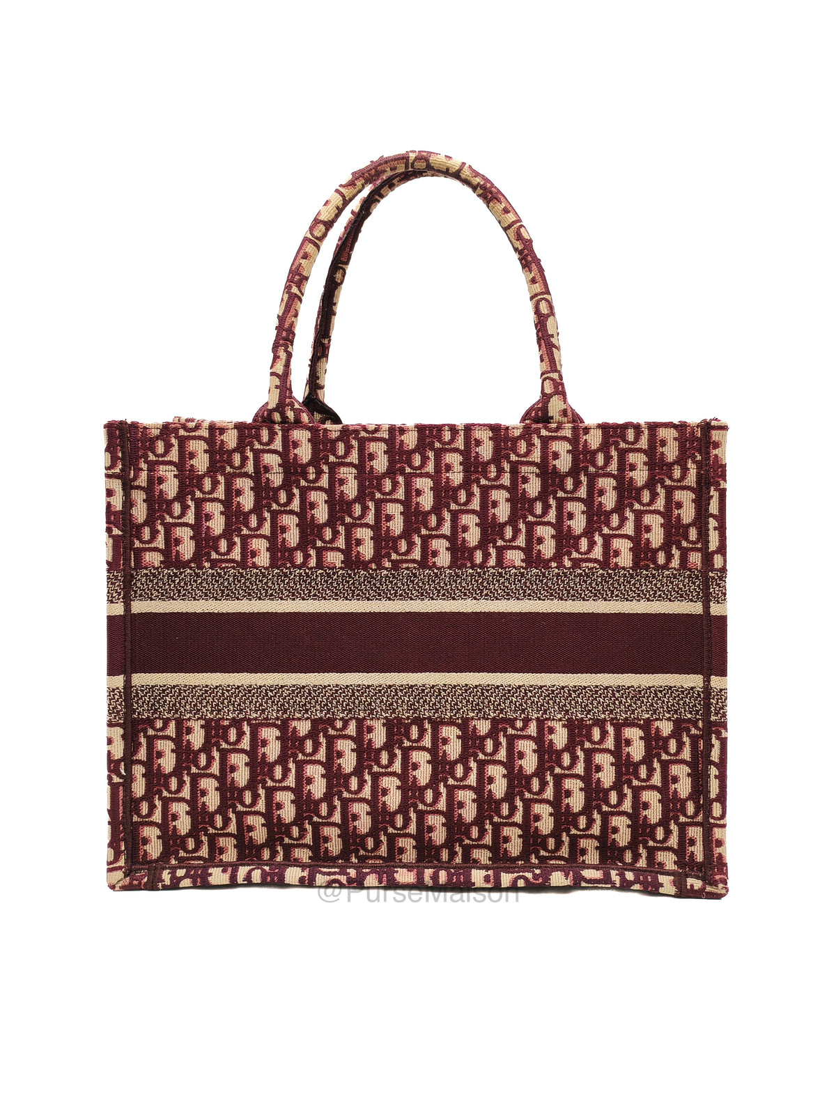 Christian Dior Book Tote Medium in Burgundy Oblique Canvas | Purse Maison Luxury Bags Shop