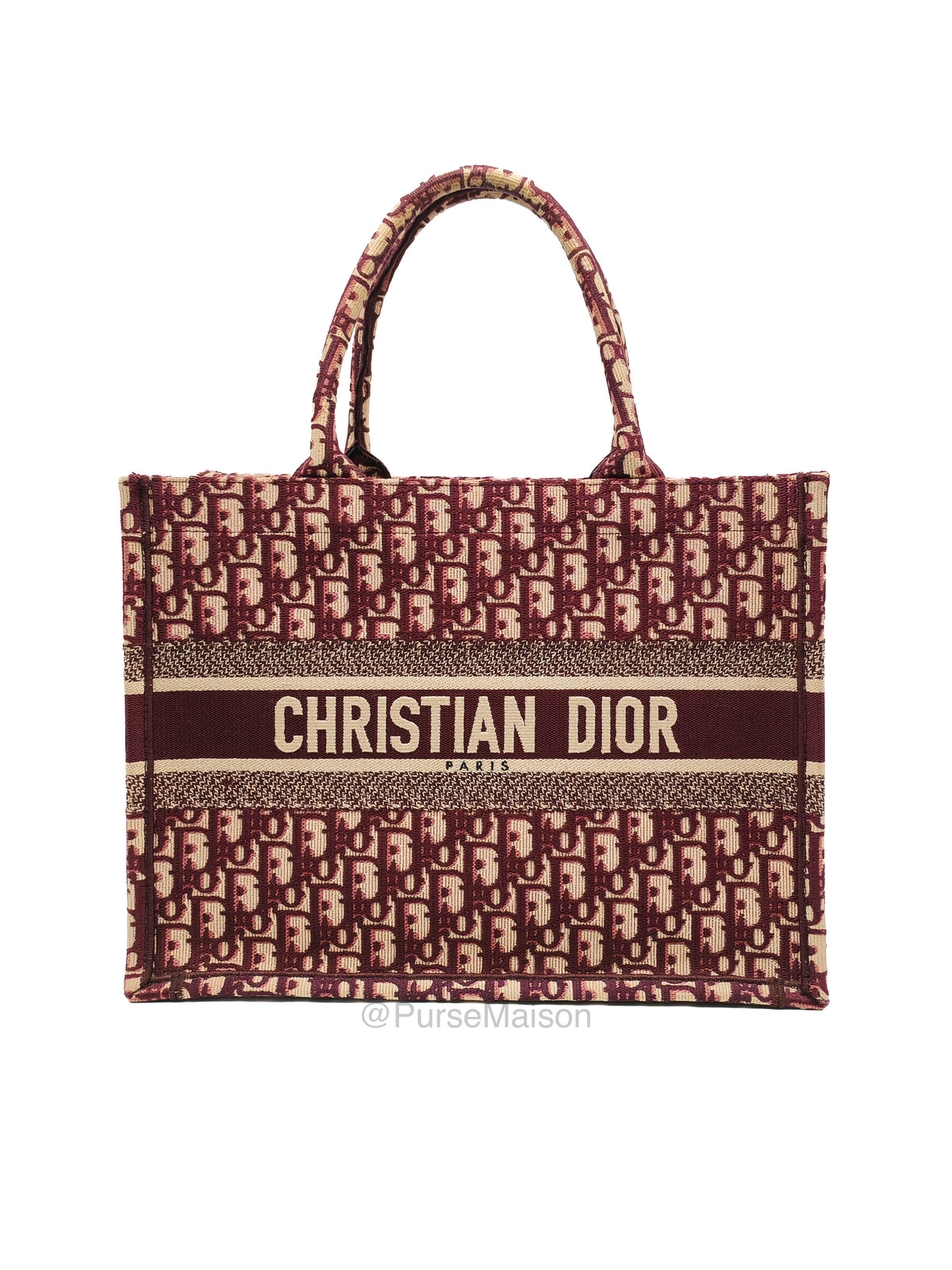 Christian Dior Book Tote Medium in Burgundy Oblique Canvas | Purse Maison Luxury Bags Shop