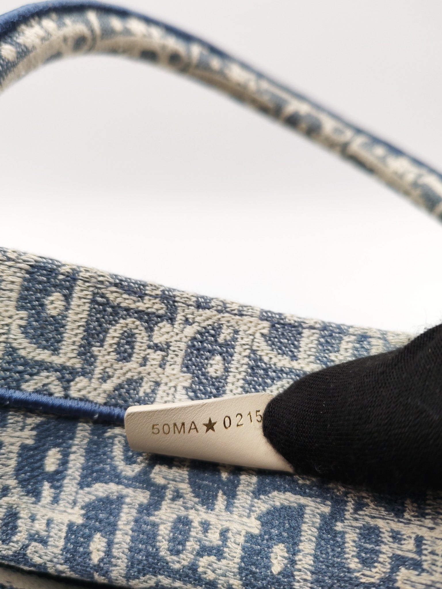 Christian Dior Book Tote Medium in Light Blue Oblique Pattern Canvas Embroidery | Purse Maison Luxury Bags Shop