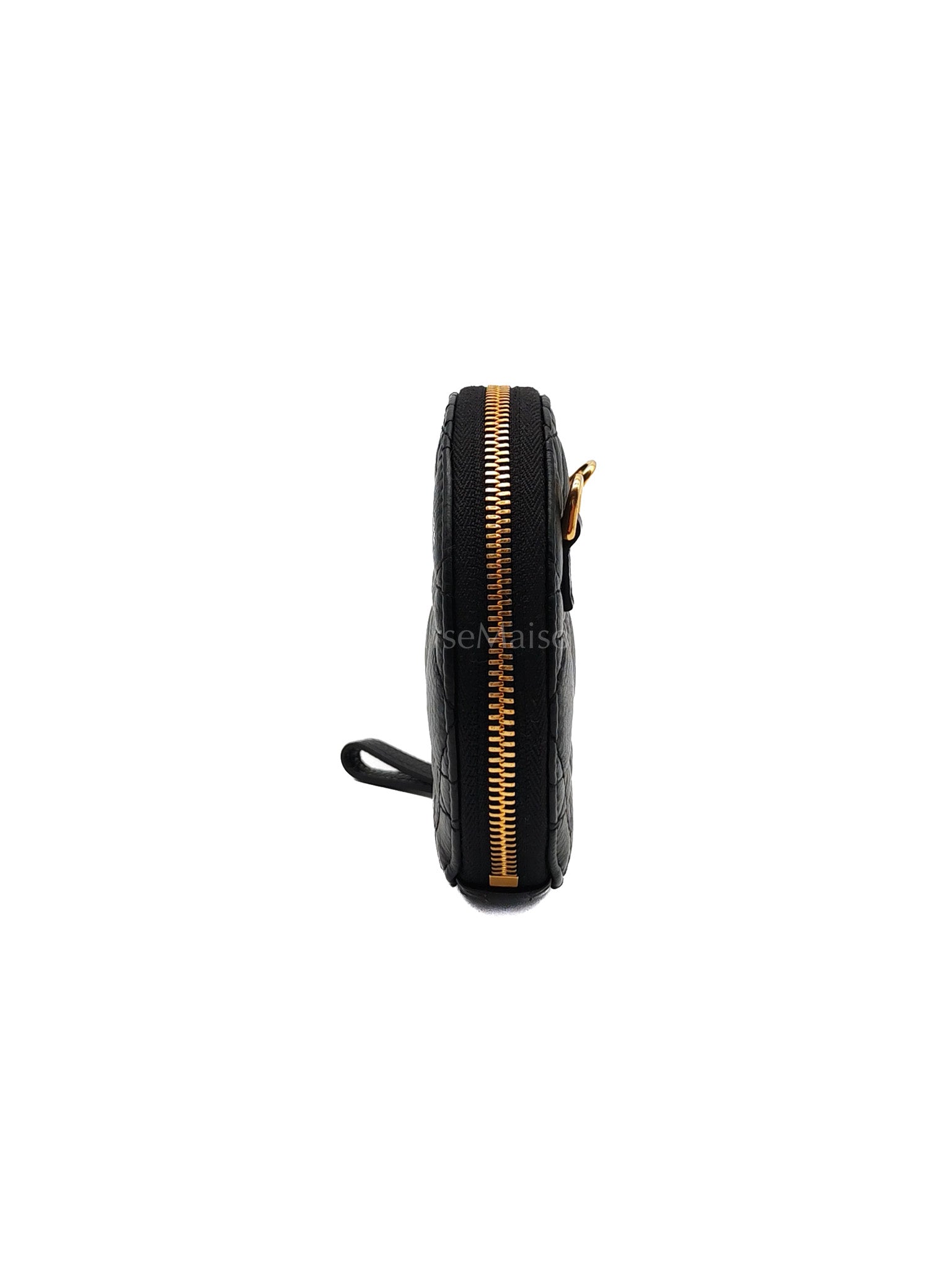 Caro Round Pouch in Black Cannage Calfskin Leather Chain Bag | Purse Maison Luxury Bags Shop